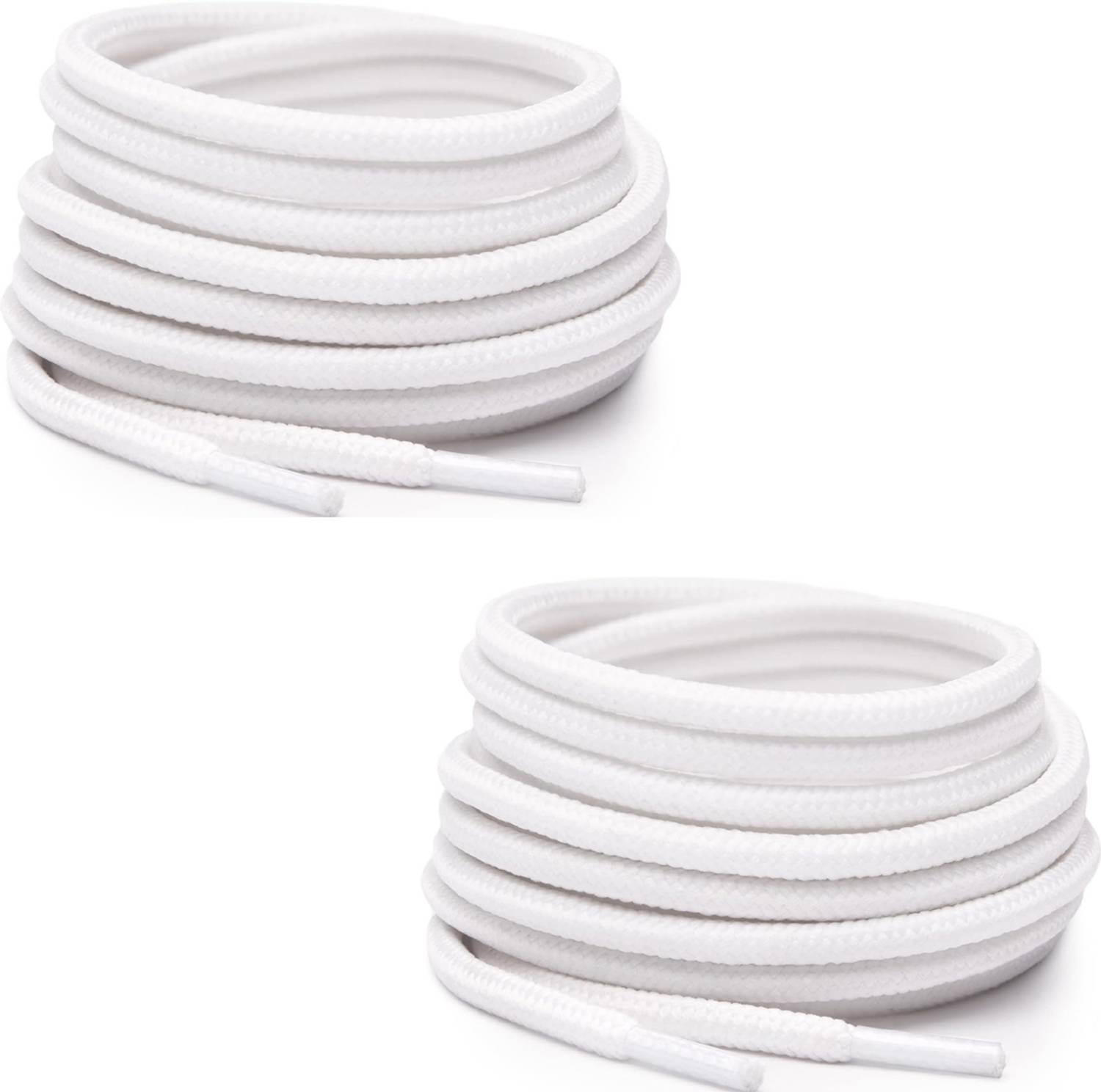 bilAnca Round 48 Inches Long White Formal Shoe Boot Strings Sneakers (2 Pairs) Shoe Lace