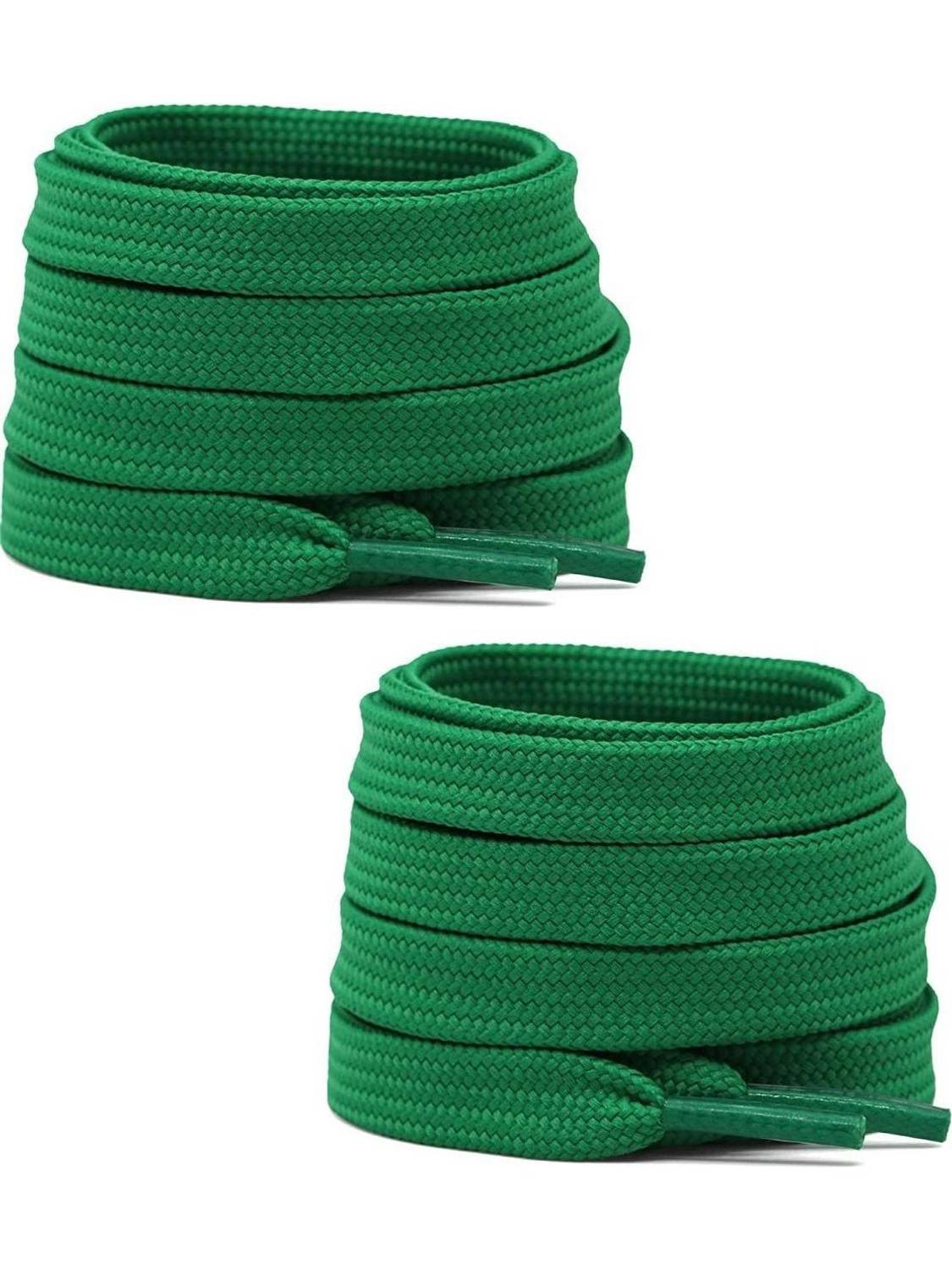 bilAnca Flat 48 Inches Wide Forest Green Color Athletic Sneakers Boot Strings (2 Pairs) Shoe Lace