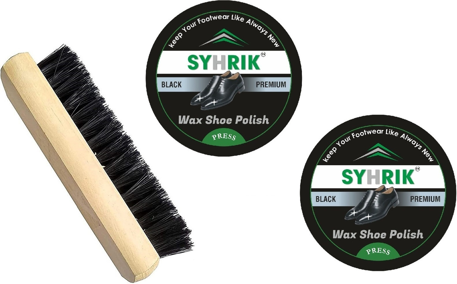Image of Graphene 2-Black Shoes Polish, 1- Shoes Brush (Pack of 3) Leather, Synthetic Leather Shoe Wax Polish