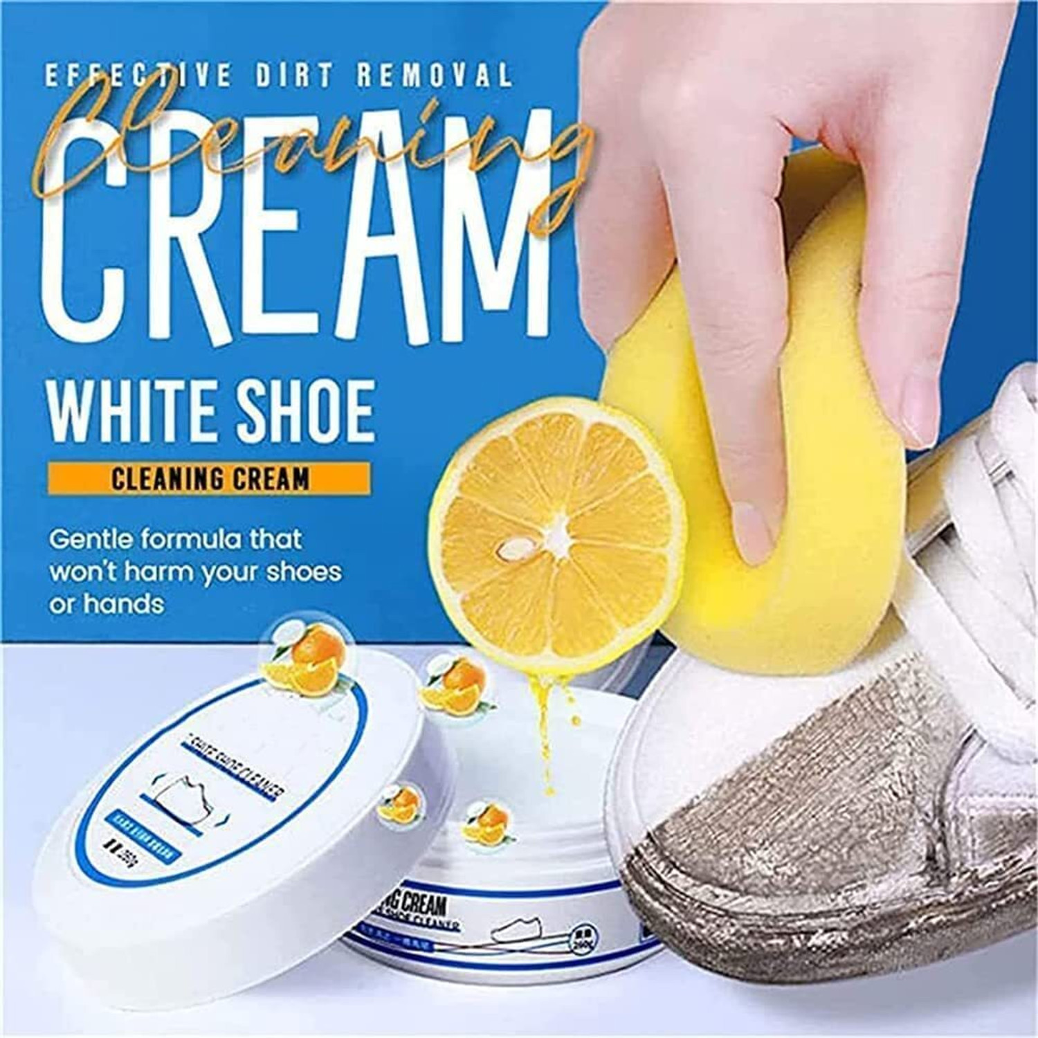 Image of SARVASHVATRENDS (2 Pack) Shoe cleaning cream, Shoe cleaner cream, Shoe polish cream Canvas, Leather, Nubuck, Patent Leather, Sports, Suede, Synthetic Leather Shoe Cream