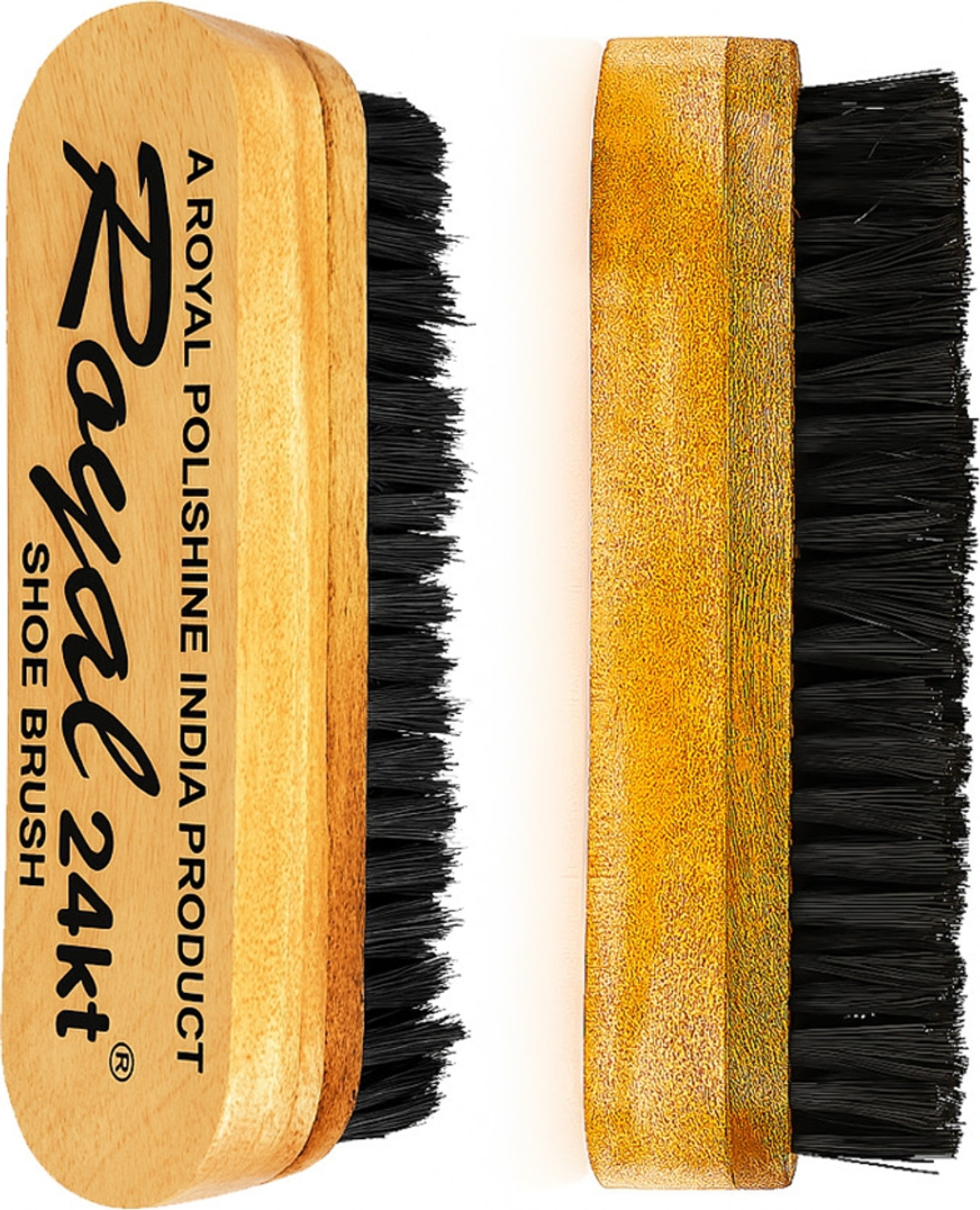 Image of Royal24kt Royal 24kt Black Shoe Care Combo - Liquid Polish, Cream Polish & Shine Brush Leather, Patent Leather, Synthetic Leather Shoe Liquid Polish