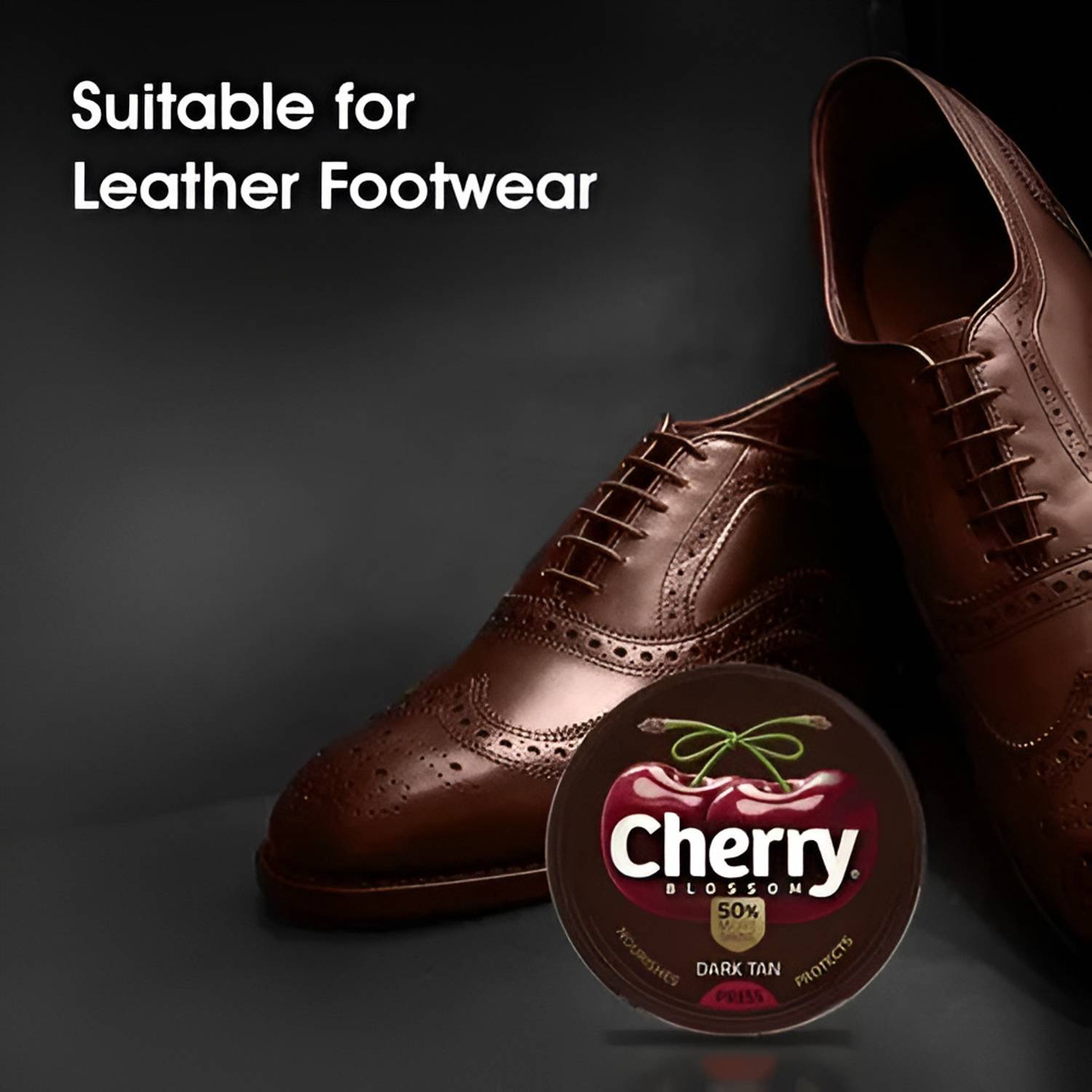 Cherry Blossom Dark Tan Wax Shoe Polish 60g - Image 3