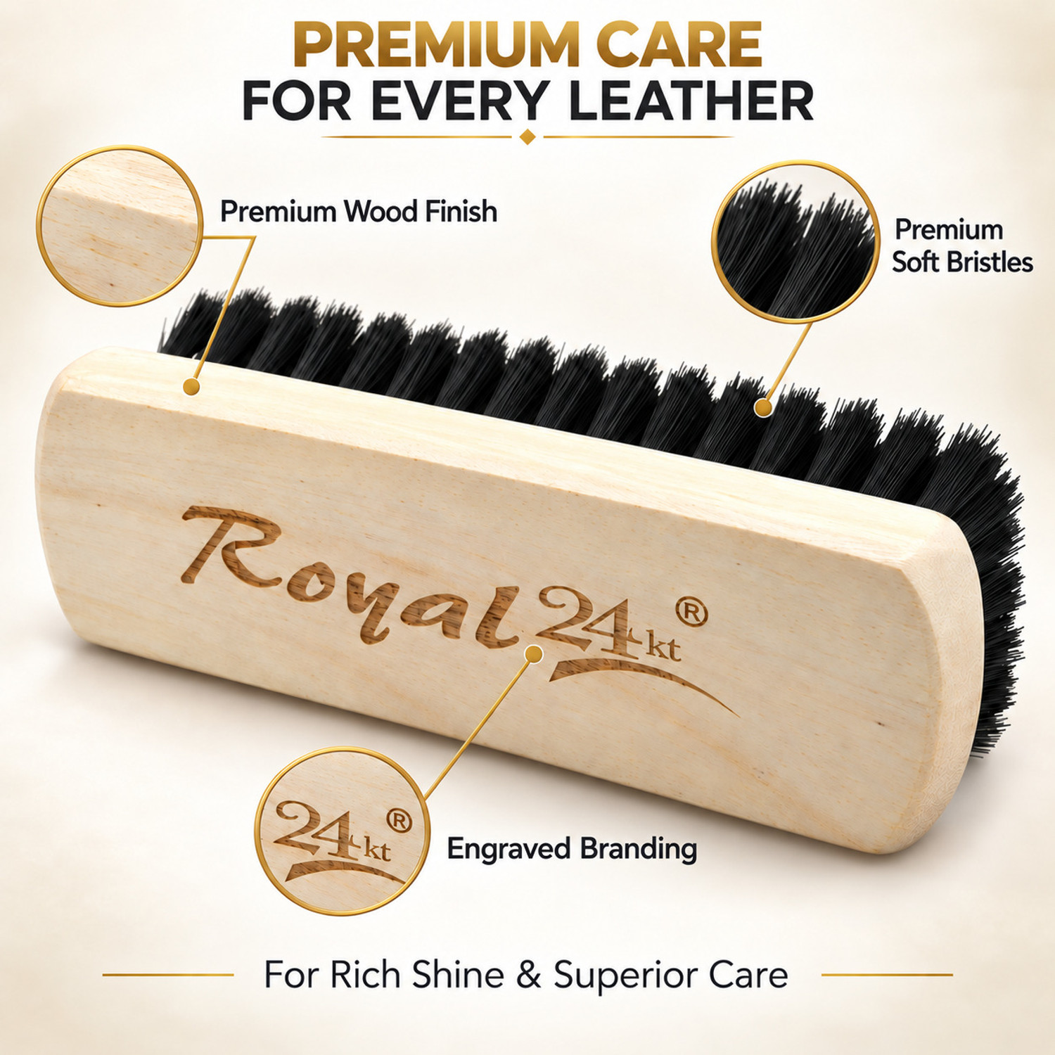 Image of Royal24kt Tan Liquid Shoe Polish + Tan Wax Shoe Polish + Premium Shoe Brush Leather, Patent Leather, Synthetic Leather Shoe Liquid Polish