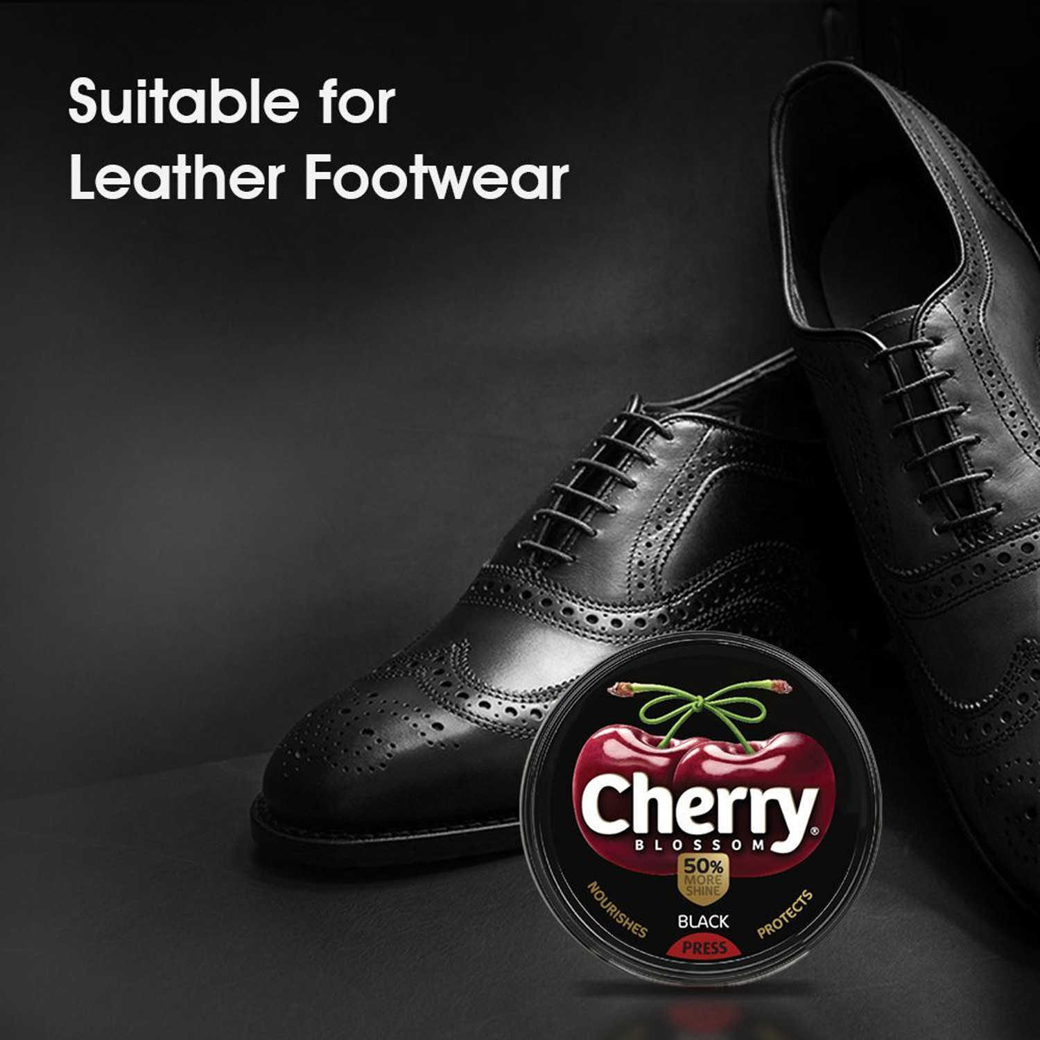 Image of Cherry Blossom Shoe Polish cleaners for school, new, high, branded shoes, police, kids, cream Leather Shoe Wax Polish