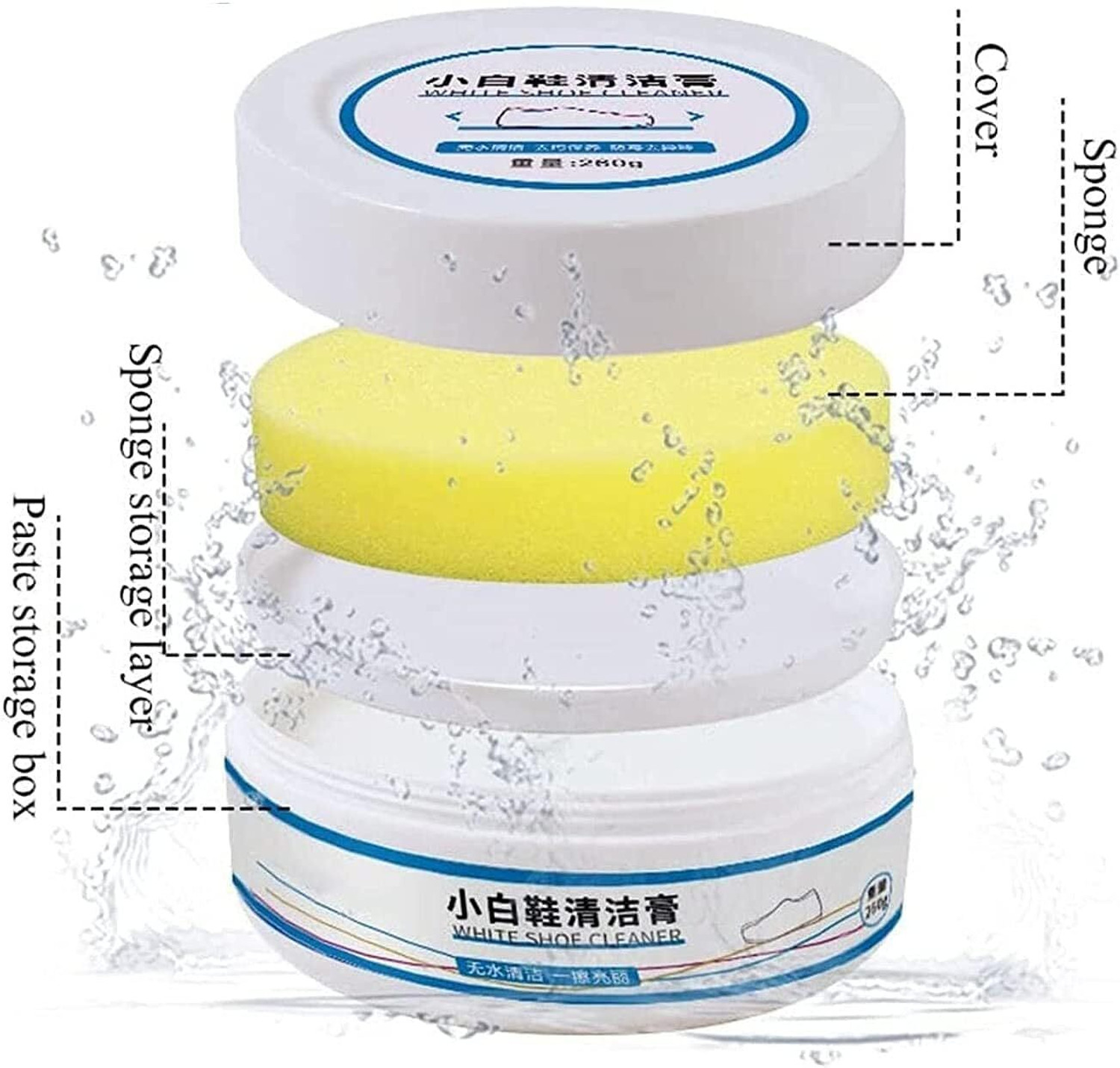 Image of SARVASHVATRENDS (2 Pack) Shoe cleaning cream, Shoe cleaner cream, Shoe polish cream Canvas, Leather, Nubuck, Patent Leather, Sports, Suede, Synthetic Leather Shoe Cream