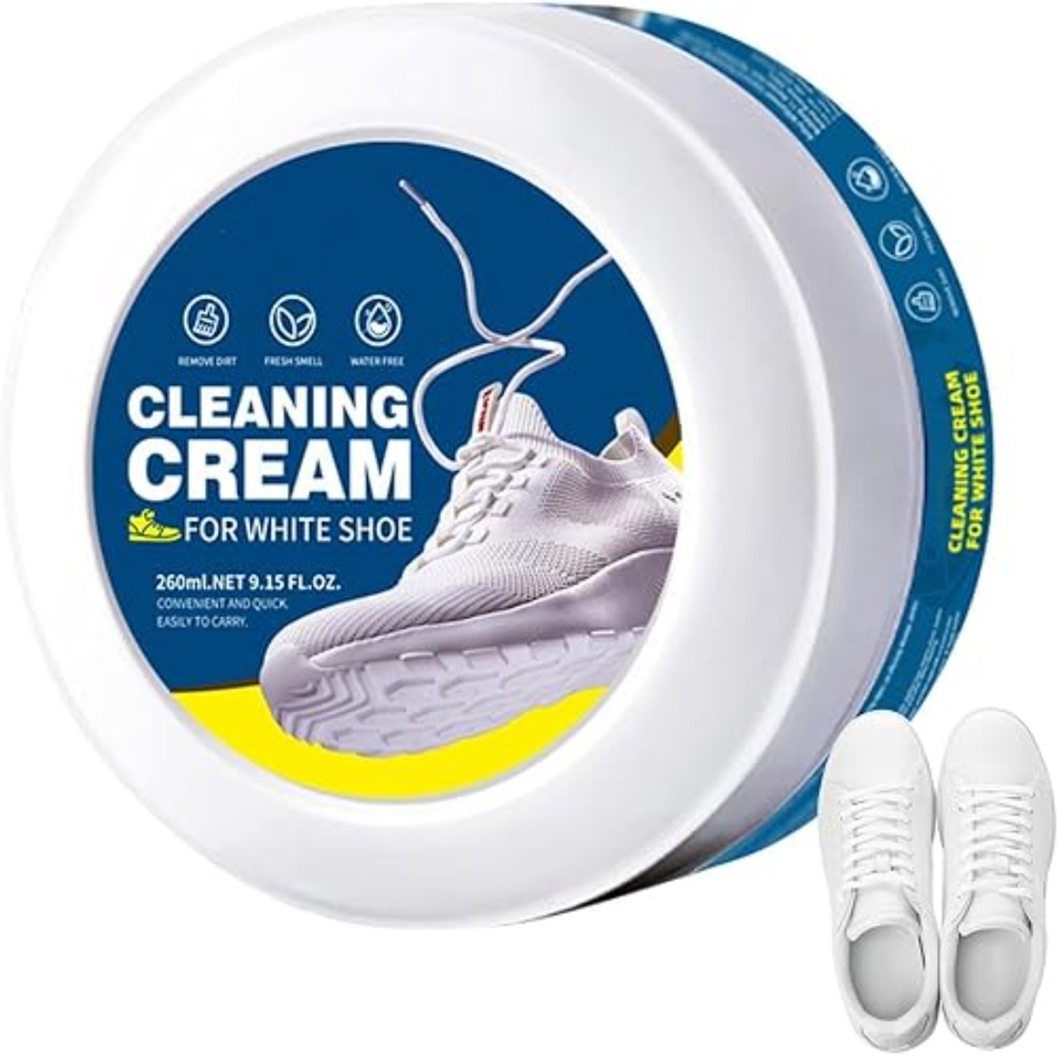 Image of SGMSC White Shoe Cleaning Cream, No-Wash Stain Remover Kit for Sneakers Leather, Canvas, Synthetic Leather, Sports Shoe Cream