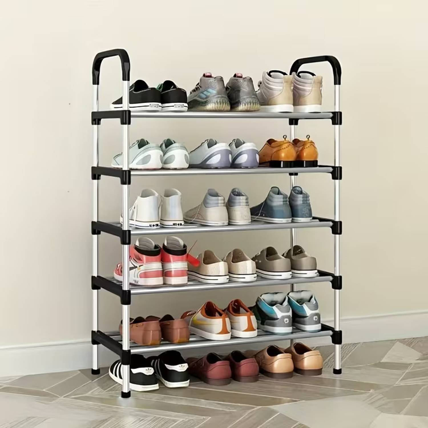 ADIXEL 5 Layer Multi-Purpose Shoe Rack with Door - Image 1