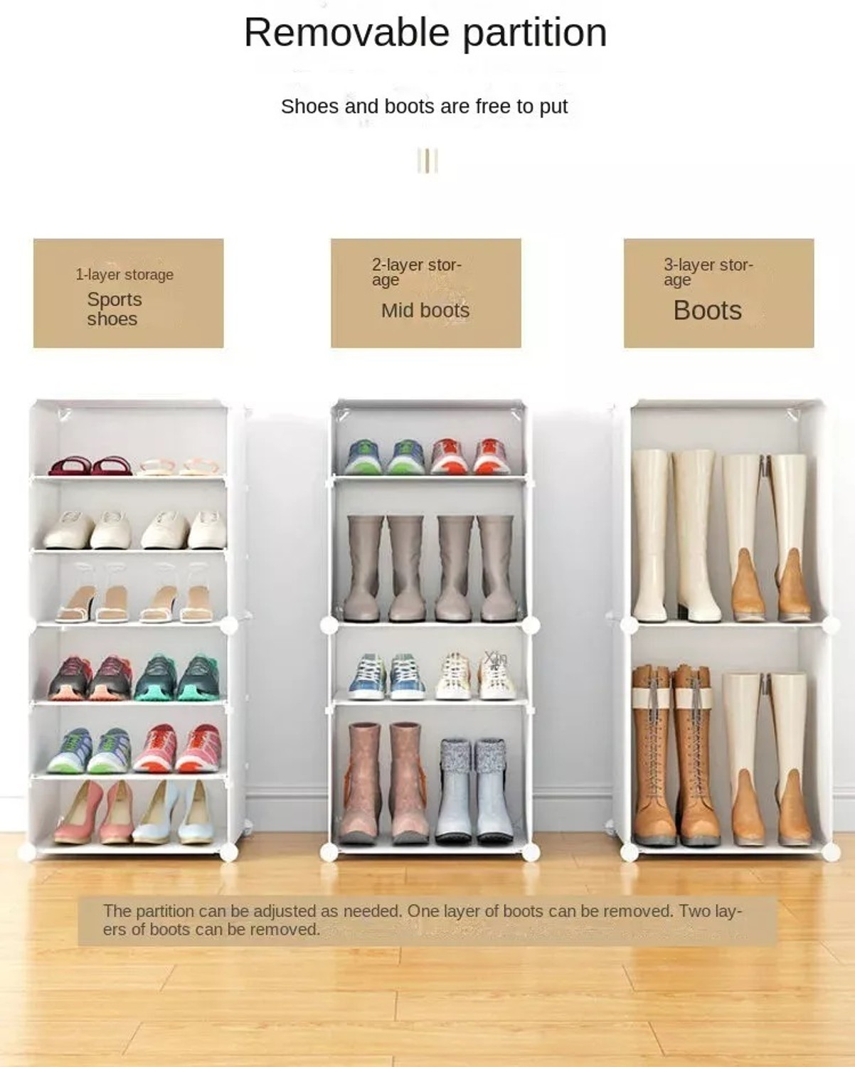 Image of Keekos 6-Shelf-2-Door Plastic Cubort Shoe Rack Metal Collapsible Shoe Stand