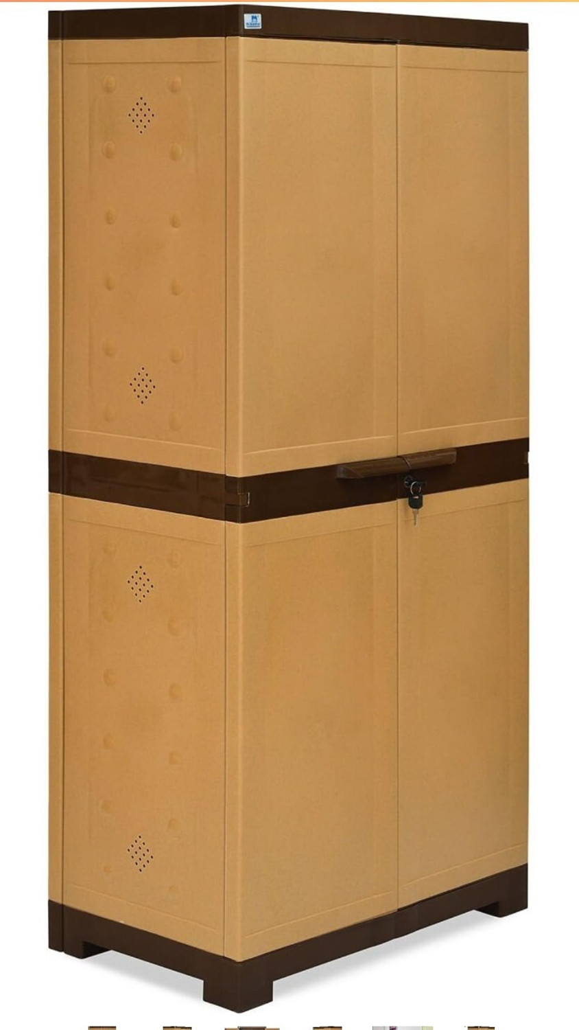 Image of Nilkamal Freedom Large 18 (FMSC18) Sandy & Dark Brown Plastic Shoe Rack