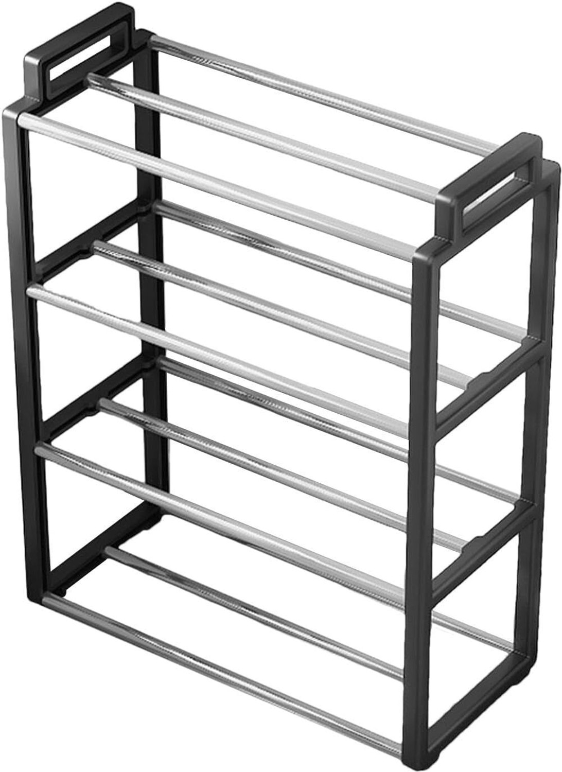Image of ADIXEL 4 Layer Multi-Purpose Plastic and Metal Shoe Rack with Door for Home ,Shoe Stand Plastic, Metal Shoe Stand
