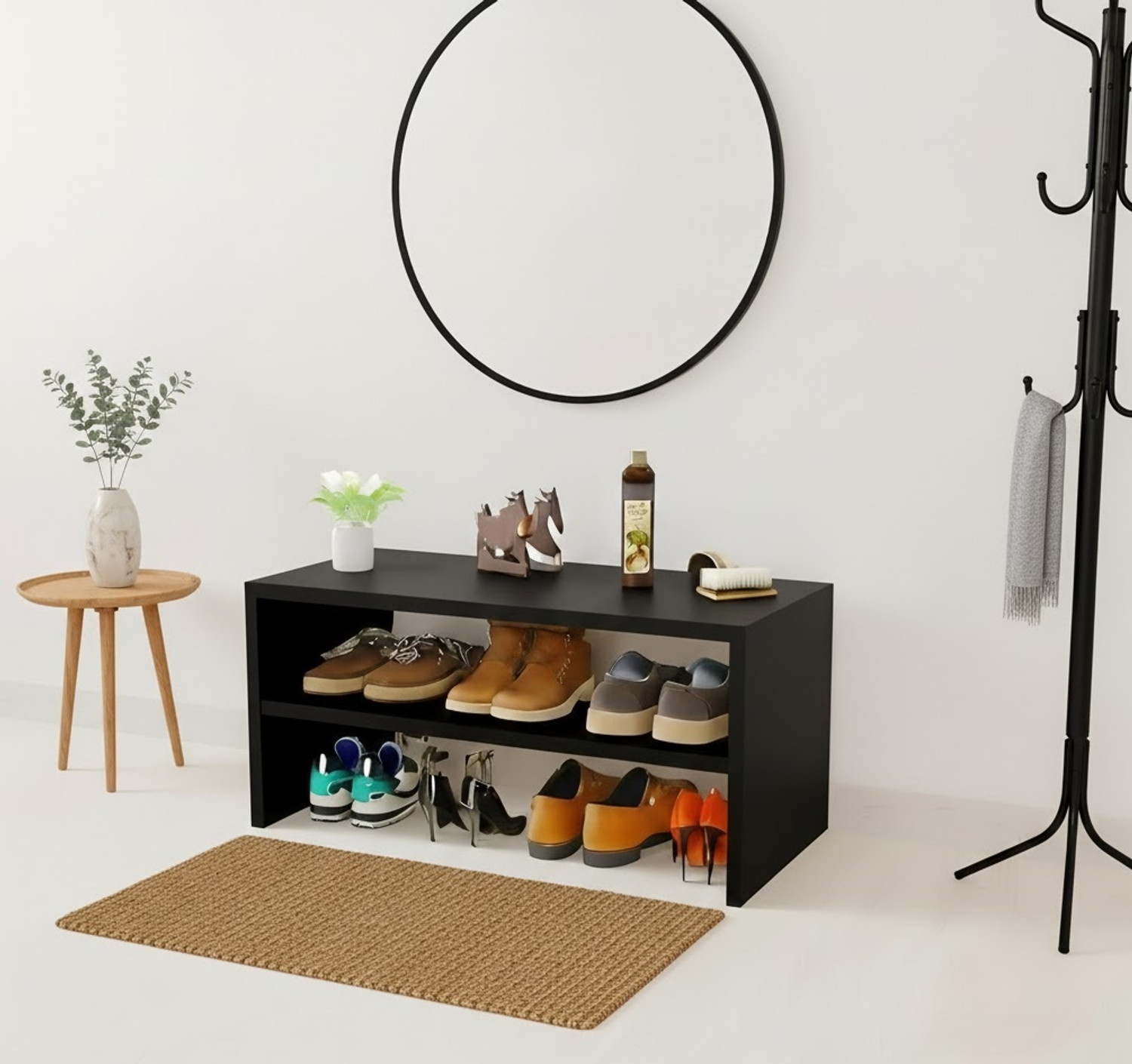 Image of NP HANDICRAFTS Multipurpose Open Shoe Rack for Storage Organizer Portable Kitchen Engineered Wood Shoe Stand
