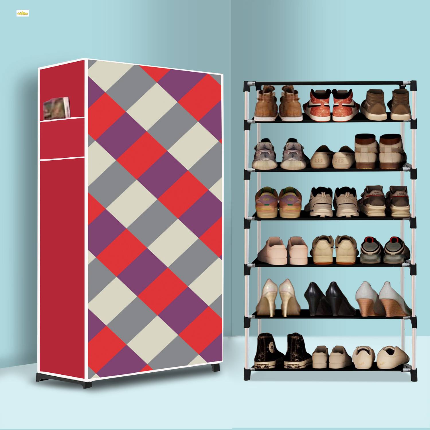 BRANTOX 6 Tier Foldable Shoe Rack – Space Saver, Universal for Entry, Bedroom & Balcony Plastic Shoe Stand