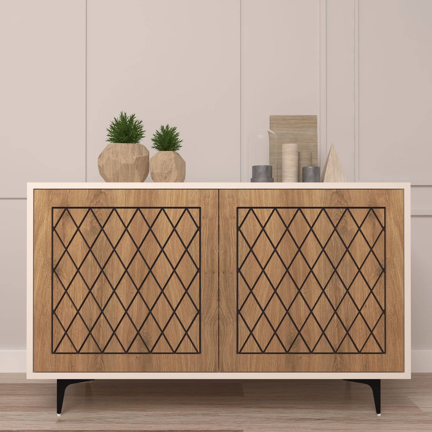 spacesbyU Akano Shoe Rack with Designer Shutters (15 Pairs) Adj