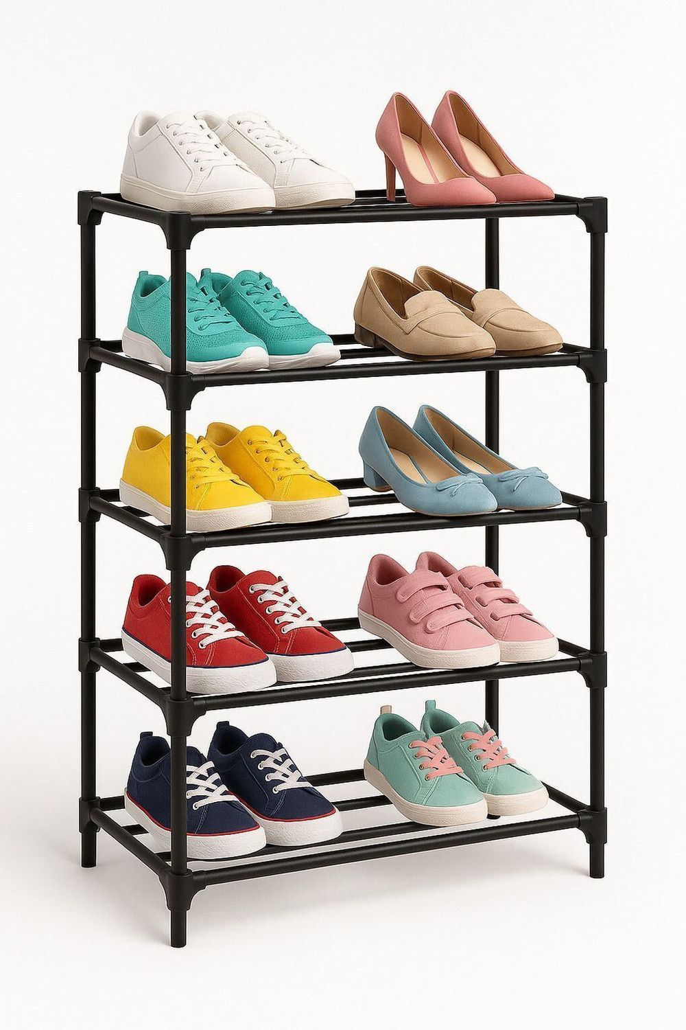 Image of Plexus enterprises 5 layer Rack plastic shoe rack Metal Shoe Stand