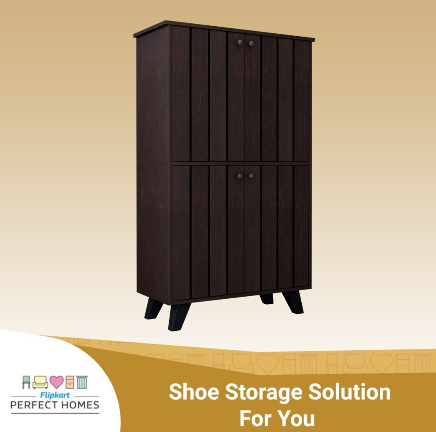 Image of Flipkart Perfect Homes Cole Engineered Wood Shoe Rack