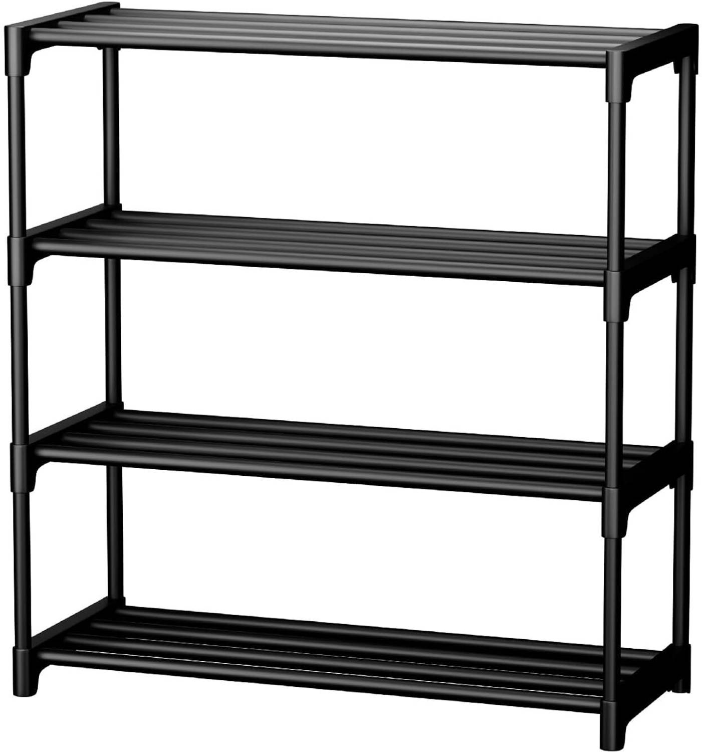 Porchex 4 Bookshelf Storage Rack Open Shelf Plastic Frame Book