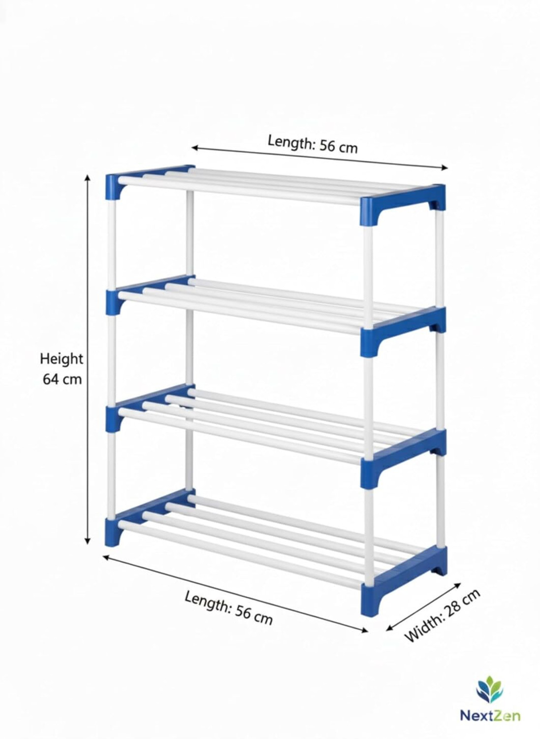 Image of SKEDIZ Space-Saving Multipurpose Storage Rack for Shoe, Cloth & Book Plastic Collapsible Shoe Stand