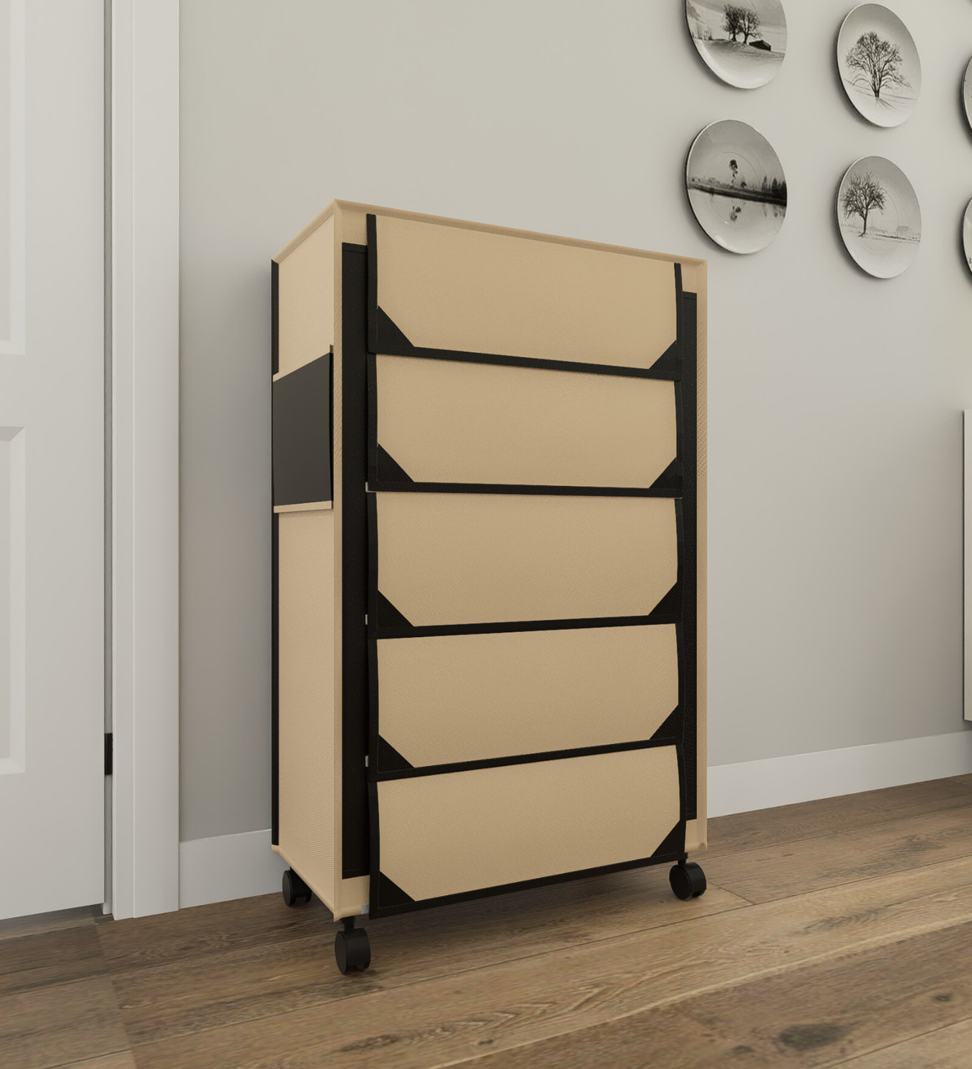 Image of FABURA Premium 5 Shelf With Wheels Plastic Shoe Stand