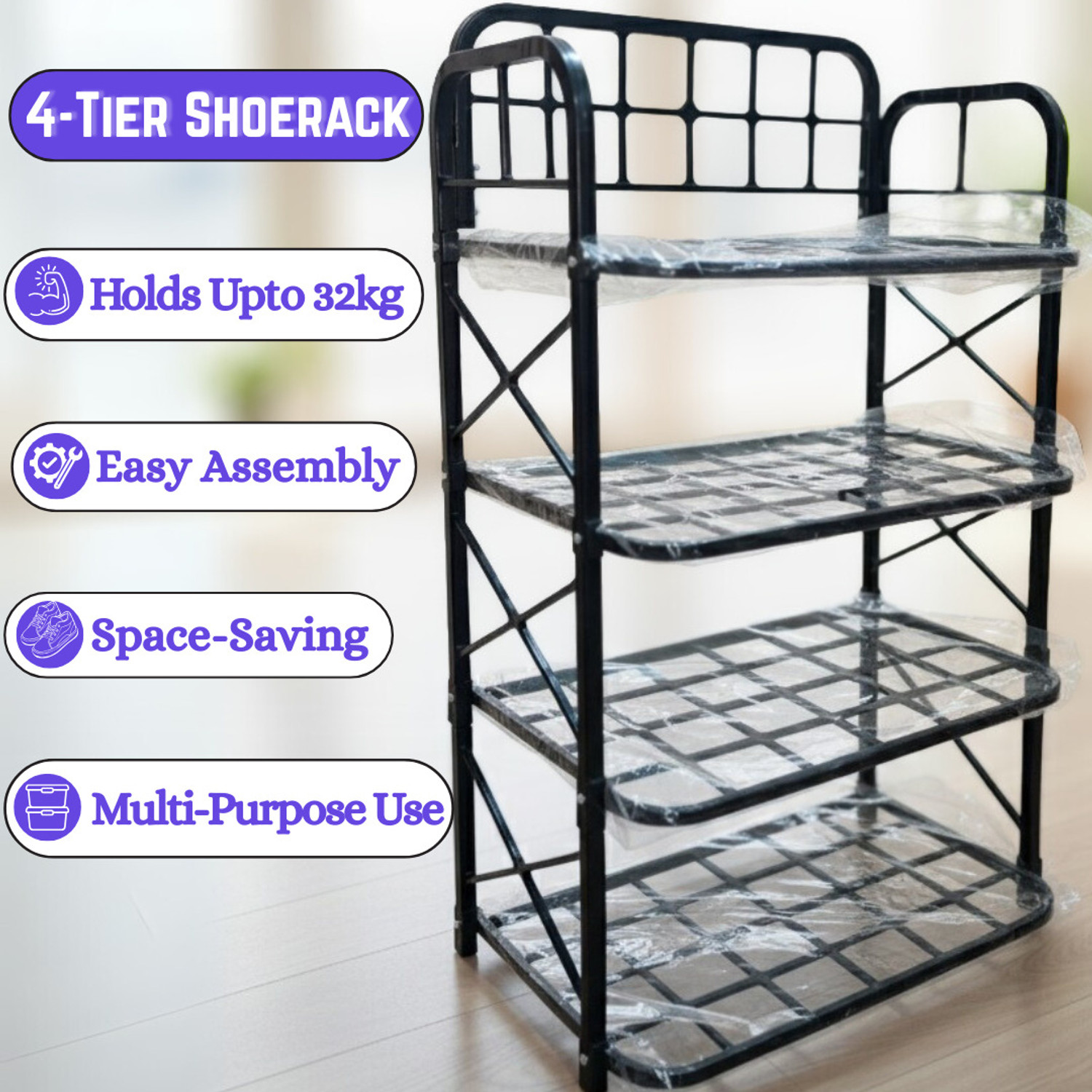 Image of CampEss 4-Layer Plastic Shoe Rack