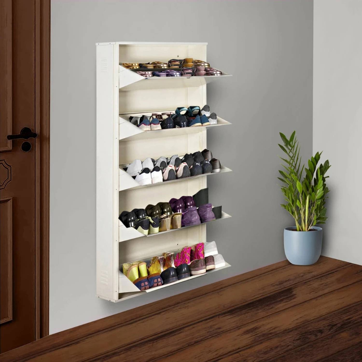 Delite Kom 29 Inch Wide, 10 Shelf Double Decker Store 36 Shoe