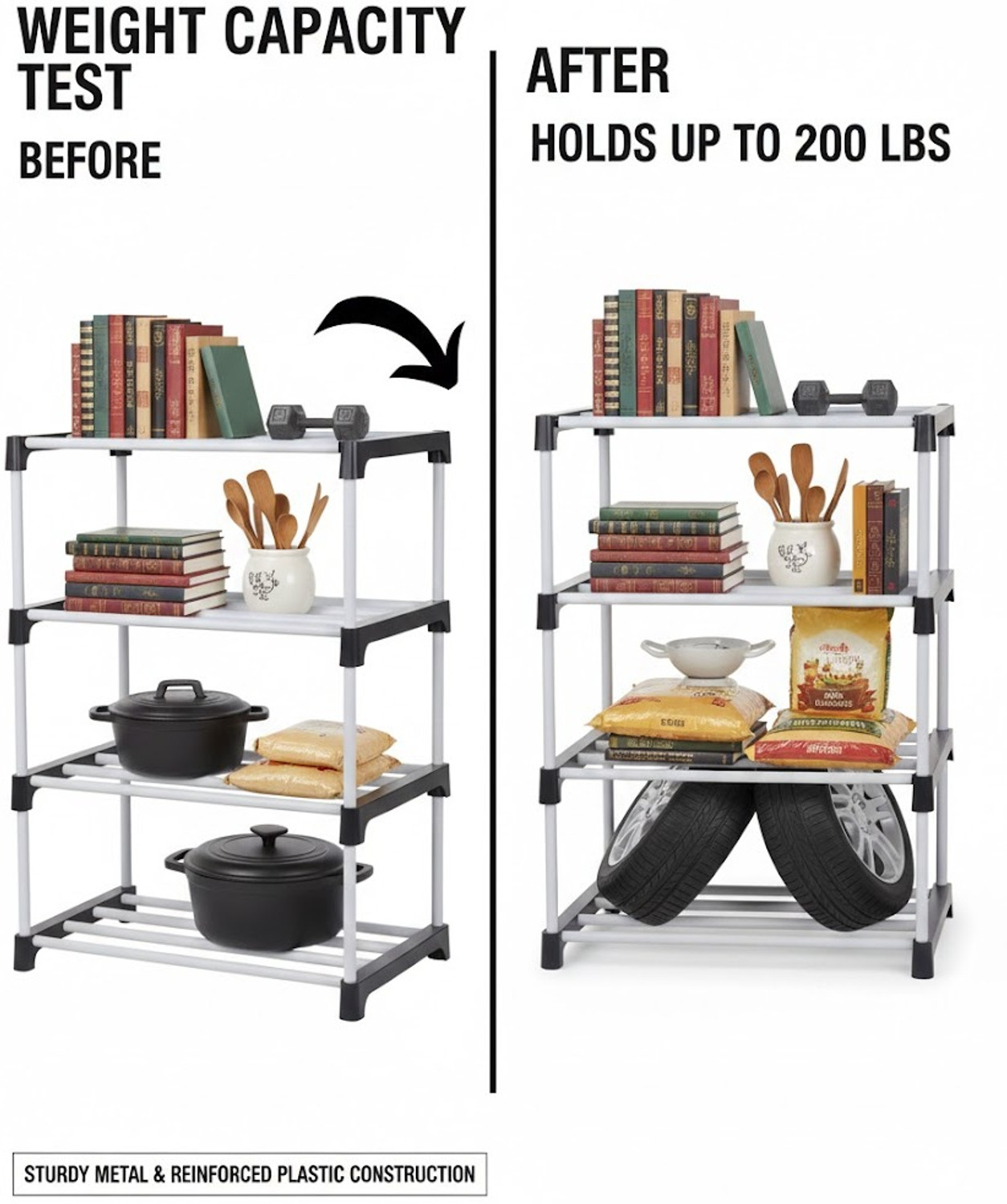 Image of Chalia Portable Rack ultra durable 4 tier Rack for shoes books etc Plastic Shoe Stand