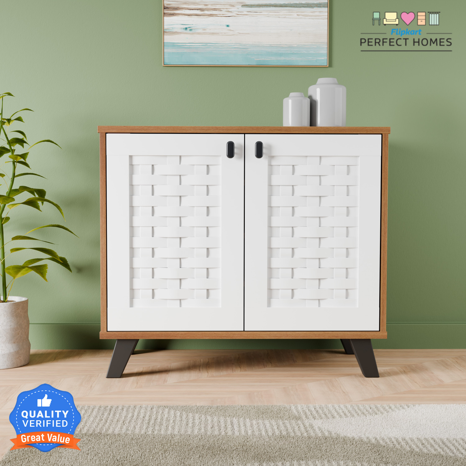 Image of Flipkart Perfect Homes Steamer Engineered Wood Shoe Rack