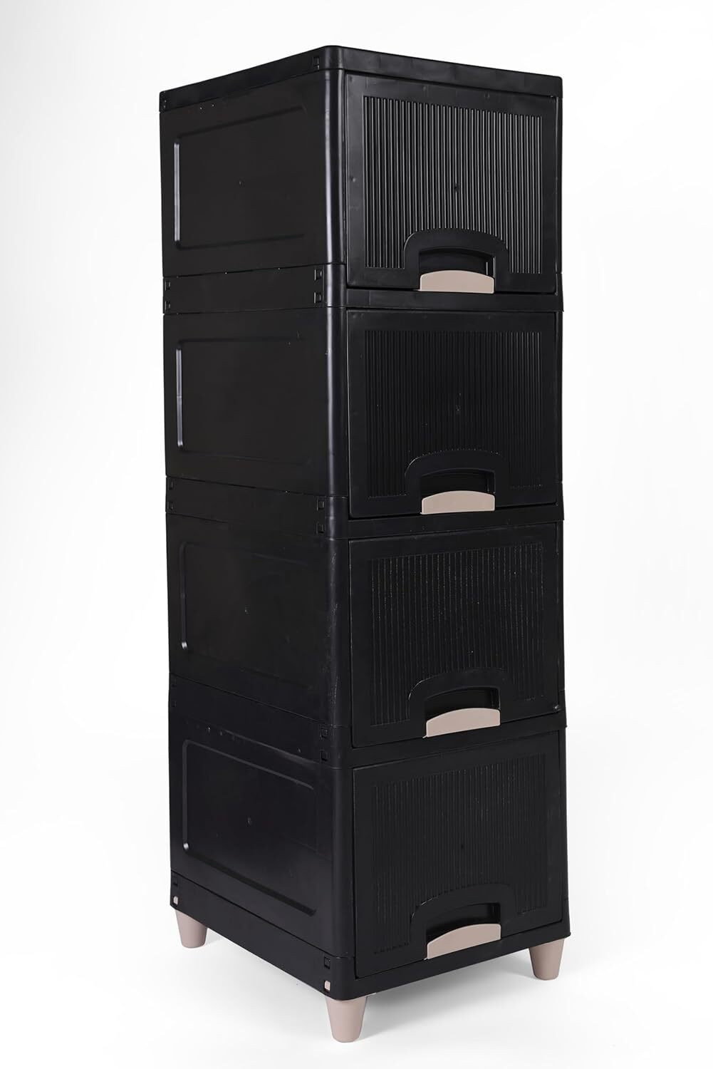 Image of AK10ZONE 4 Compartments Plastic 4 Compartments Plastic Storage Drawer Box for Living Room and Bedroom