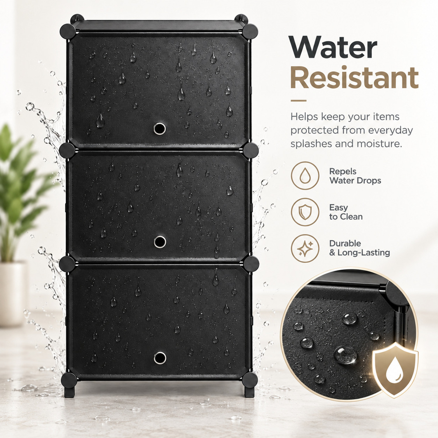 Image of KriShyam 3 Door Shoe Rack for Home, Portable Modular Shoe Storage Cabinet Plastic, Metal Shoe Rack (6-Step 3-Door (Black), 6 Shelves, DIY(Do-It-Yourself))