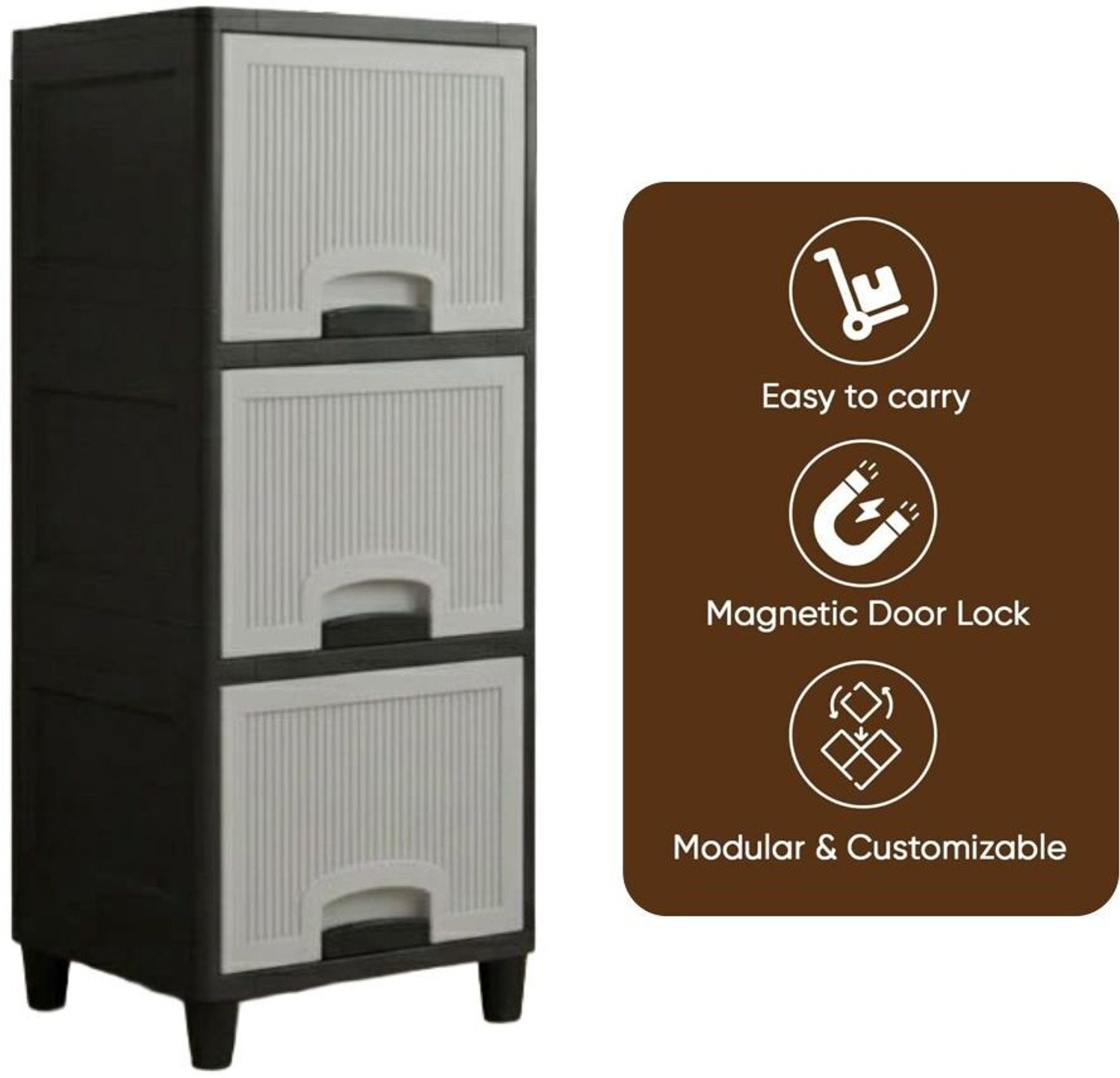 Image of Suptikes Multi Layer Cabinet Drawer Storage with Clean Structure Plastic Kitchen Cabinet