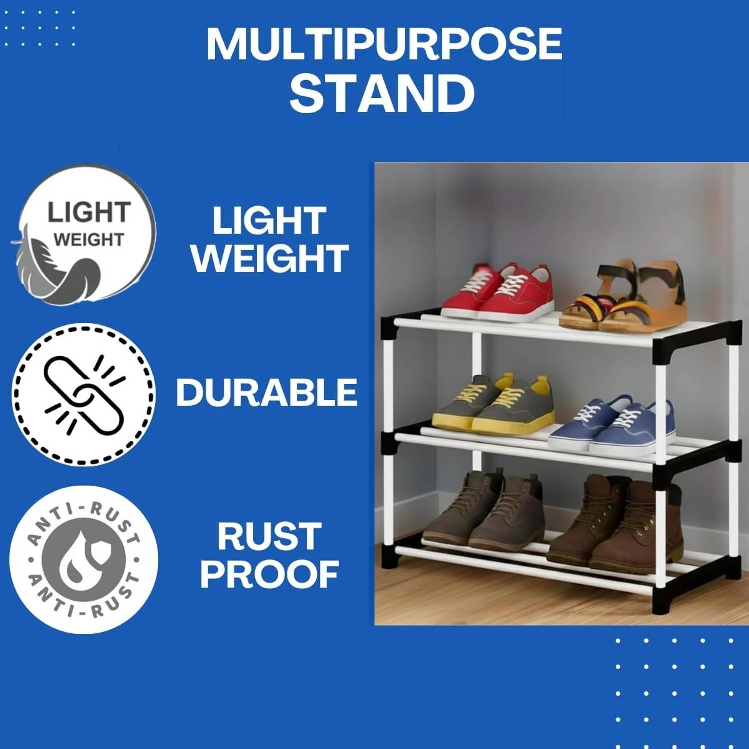 SKEDIZ 3 Layer Collapsible Shoe Rack - Image 4