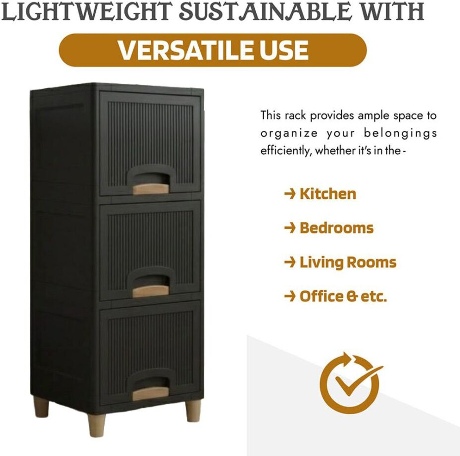 Image of VISEMAN multi layer Drawer Cabinet with Balanced Weight Distribution PP Collapsible Wardrobe