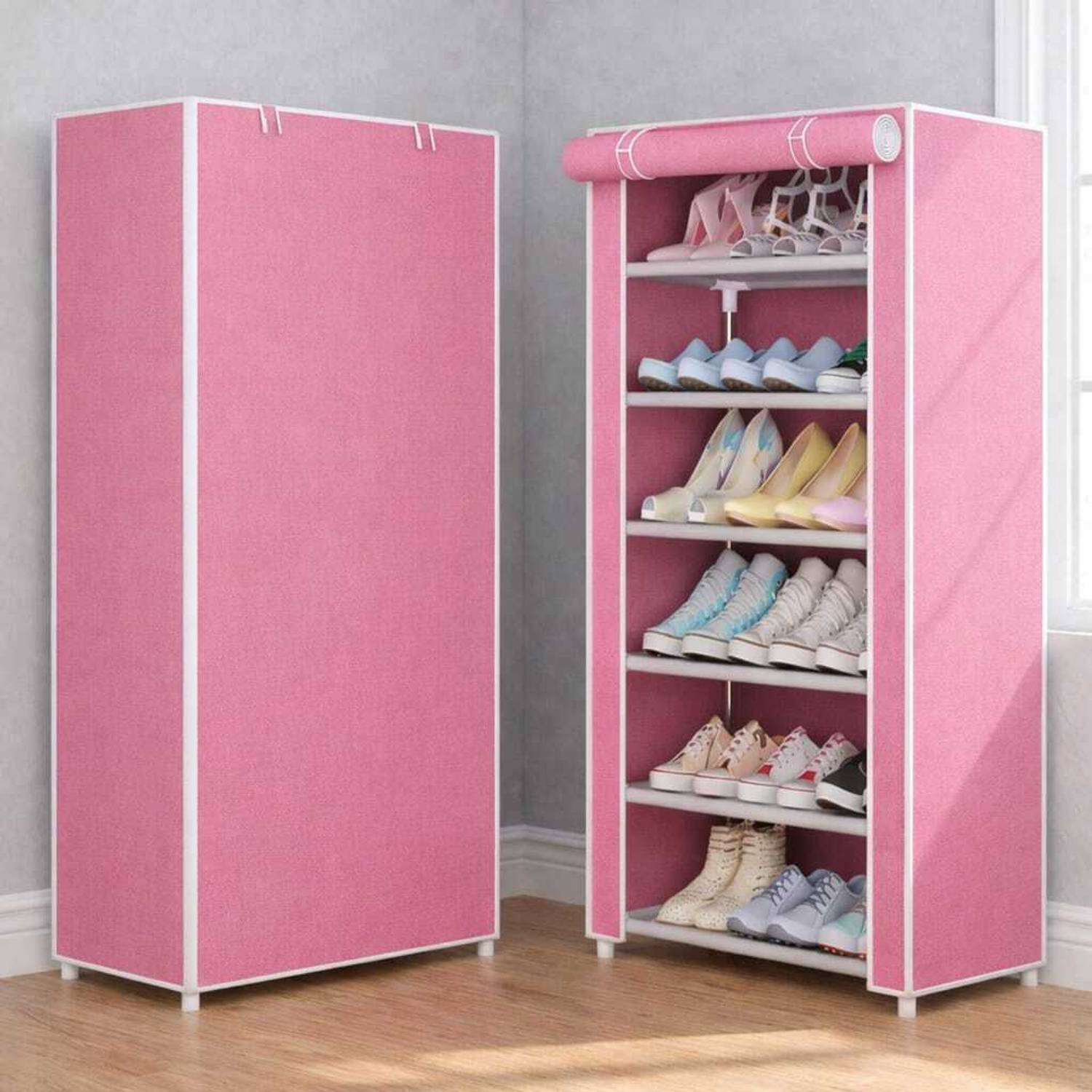 BALKI 6 leyer heavy PVC plastic collapsible shoe stand Plastic Shoe Stand