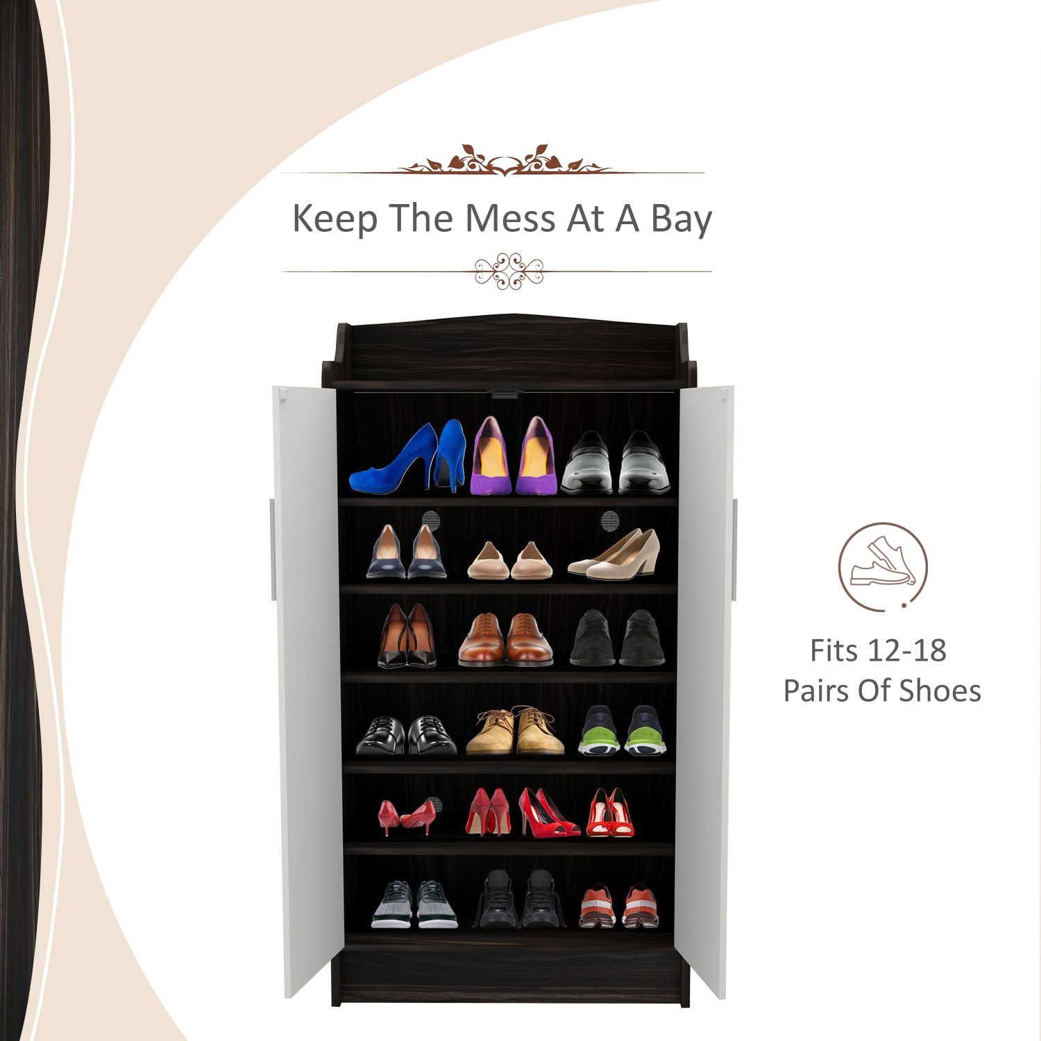 Image of Flipkart Perfect Homes Wellington Engineered Wood Shoe Rack