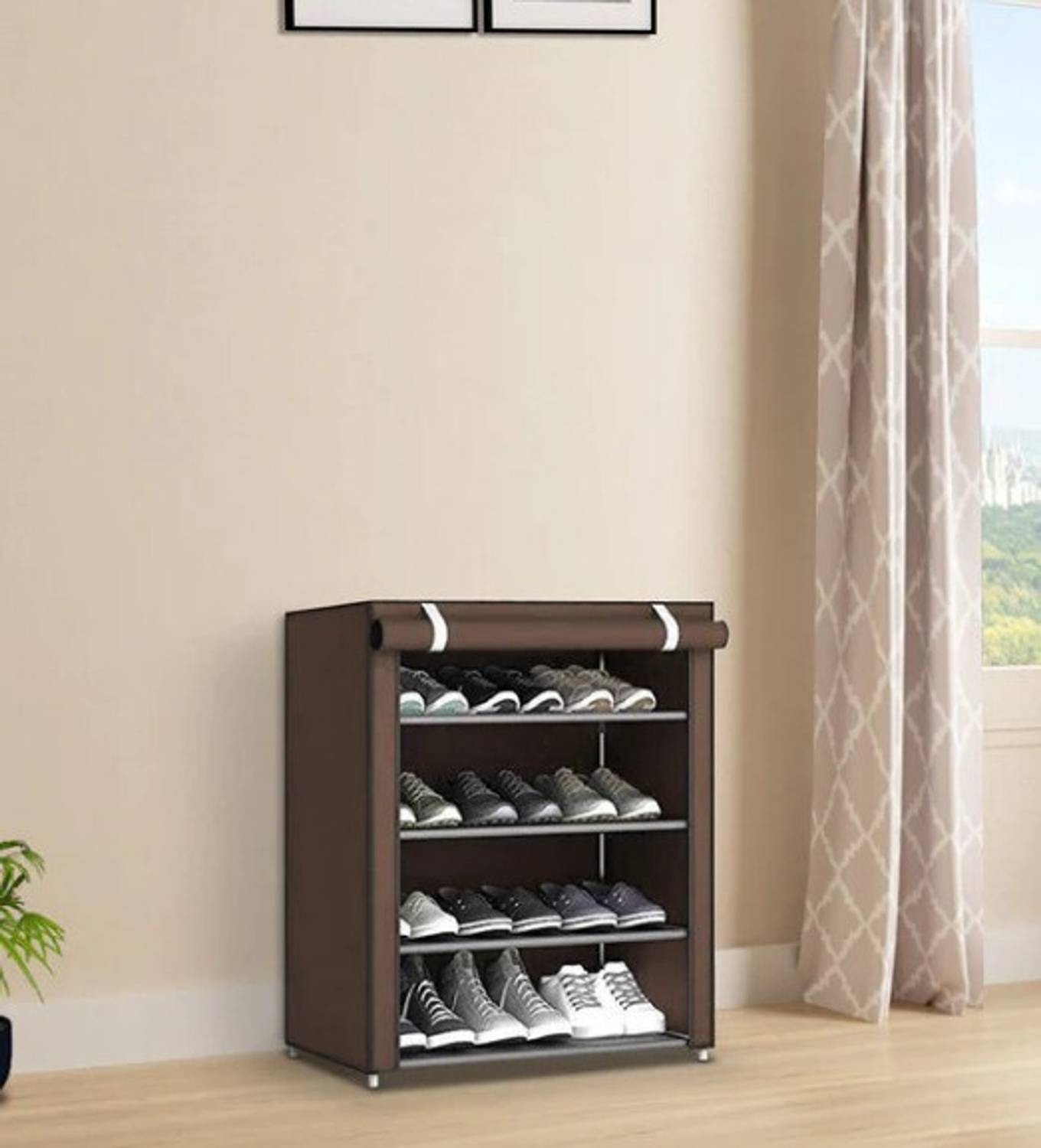 BHIMADA Metal Collapsible Shoe Stand