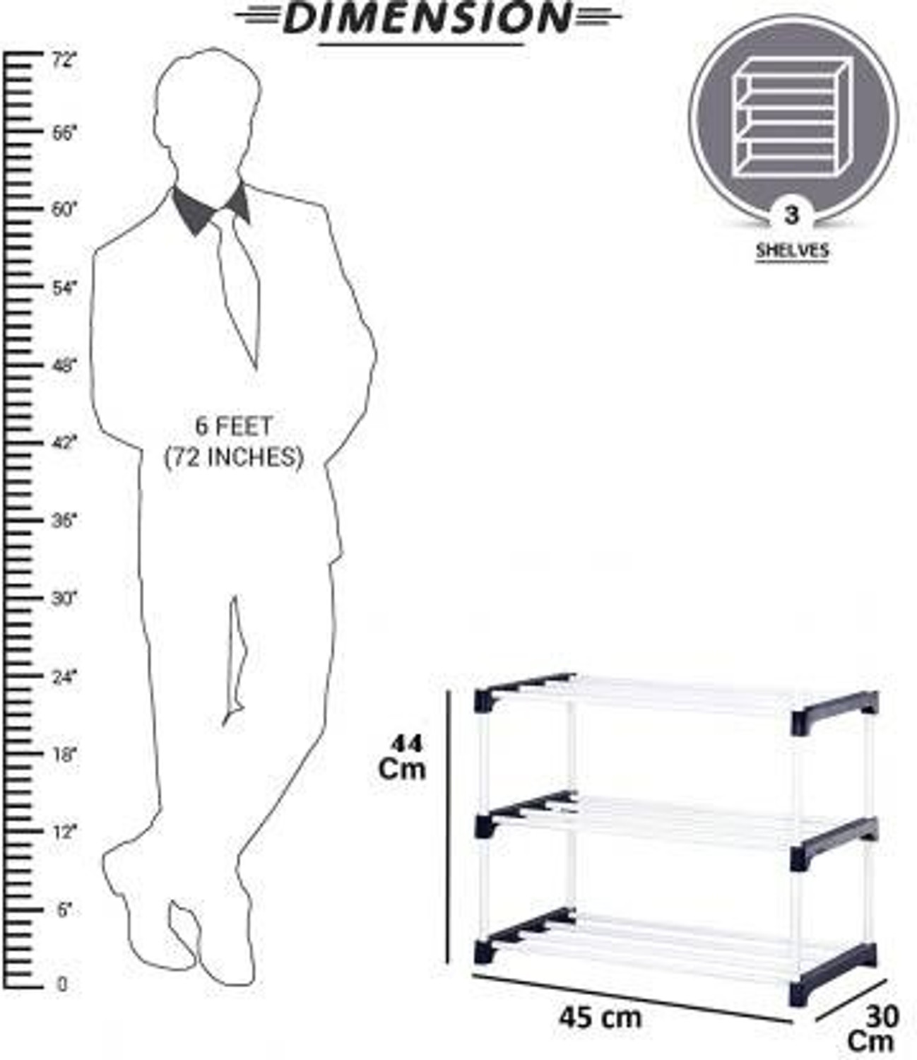 Image of YASHVI 3 Layer racks 2020 Plastic Shoe Stand