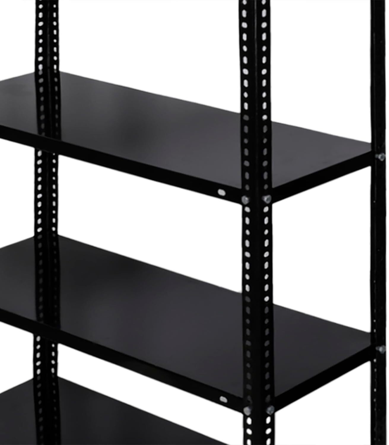 Image of Joufler store Slotted Angle 6 Shelves Multipurpose Storage Dimension 09 inchX35 inchX72 inch Luggage Rack Iron Wall Shelf