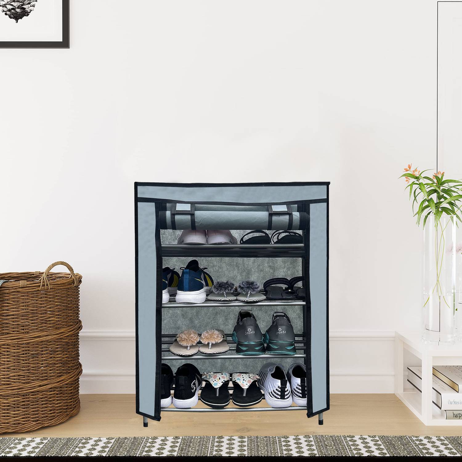 BHIMADA Best Quality Multi-Storage Rack Shelf Metal Collapsible Shoe Stand