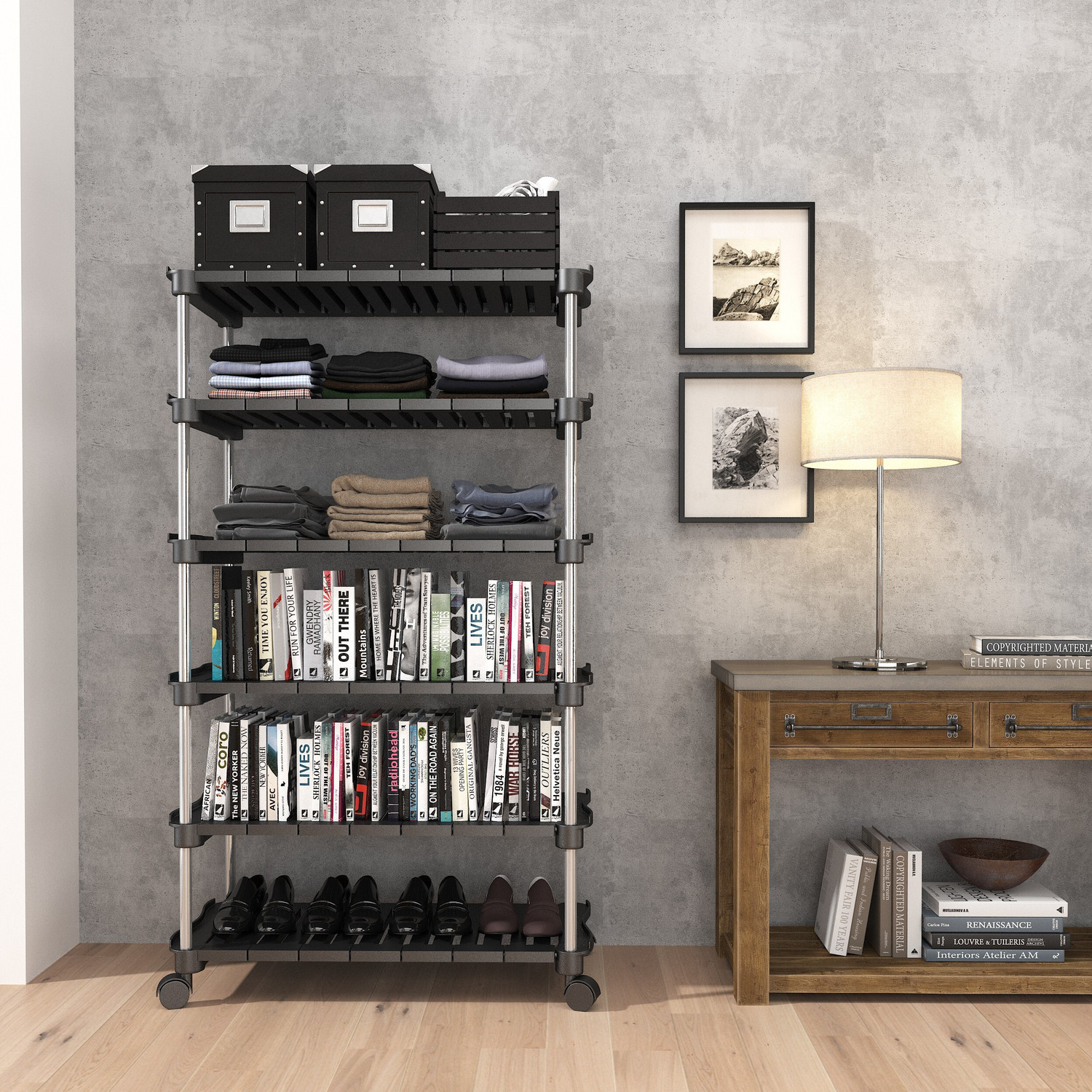 Image of Trendy Super Smart Stackable and Durable, Easy to Assemble Shoe Rack-(6 Shelves) Plastic, Metal Shoe Stand