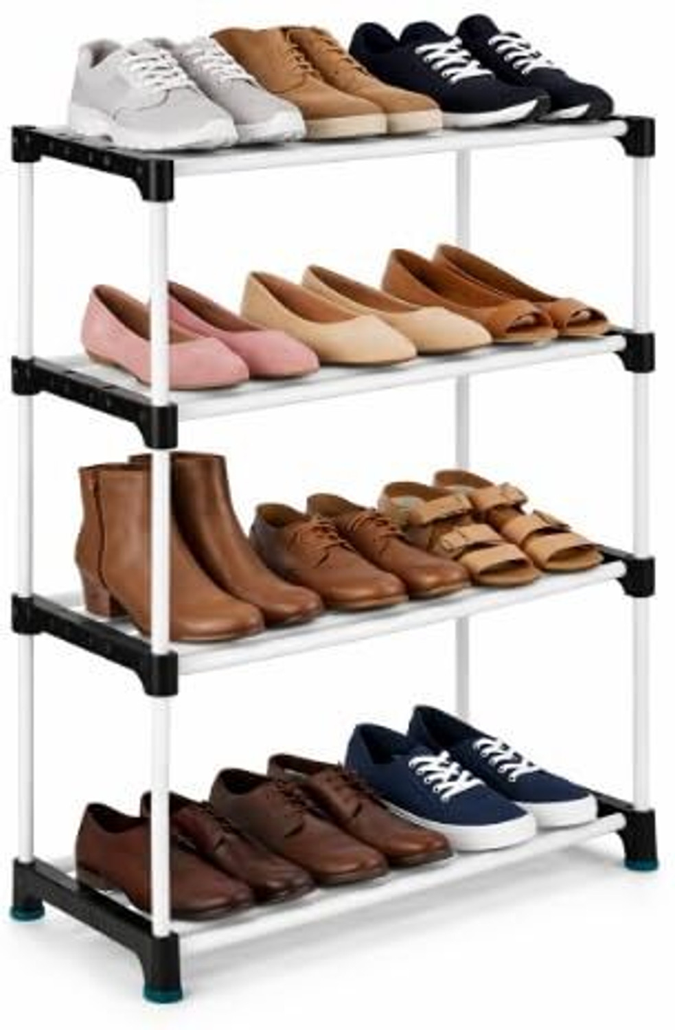 Image of Palkolink Foldable 4-Layer Shoe Rack | Dustproof & Portable Plastic Collapsible Shoe Stand Plastic Collapsible Shoe Stand