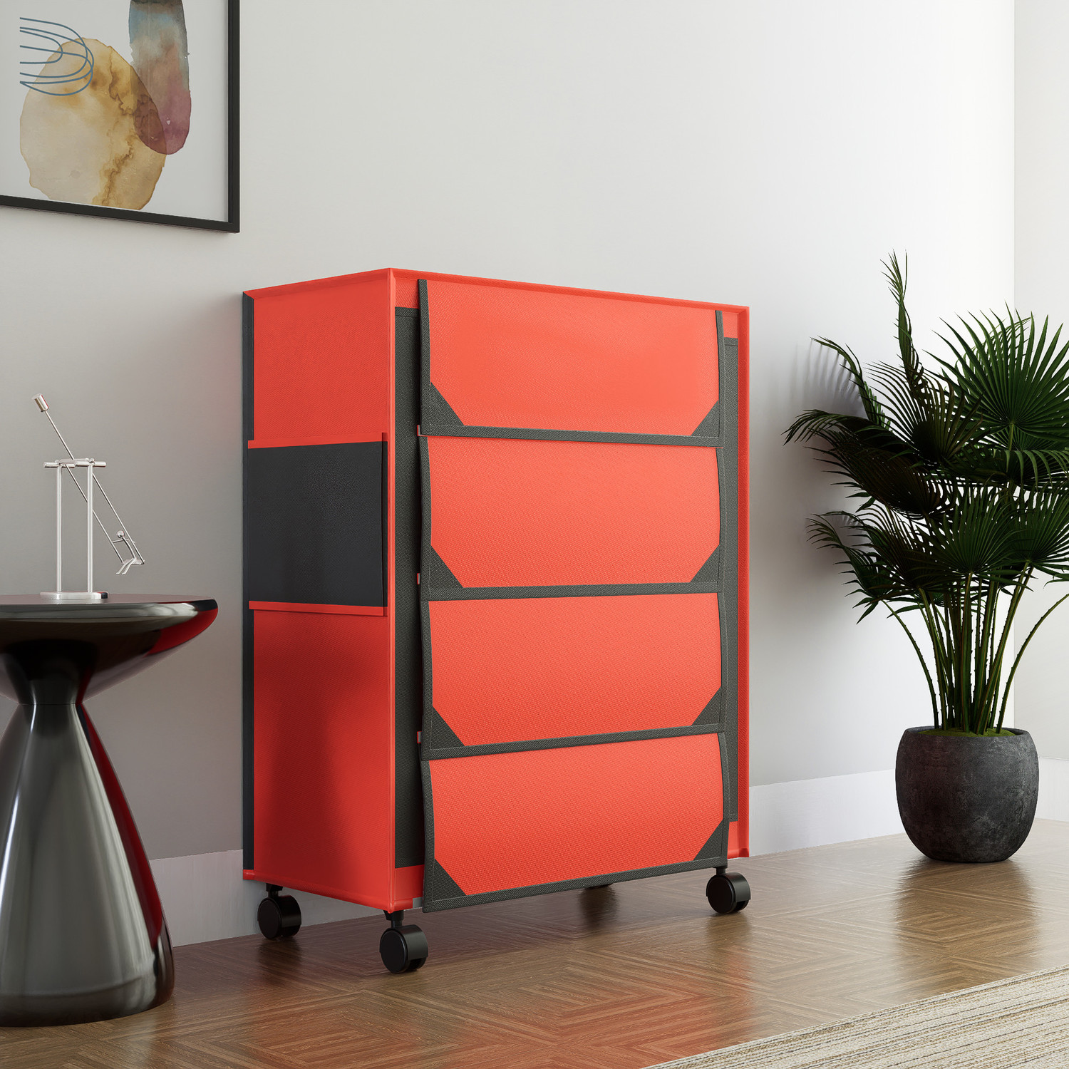 Image of FABURA Premium 4 Shelf With Wheels Plastic Shoe Stand