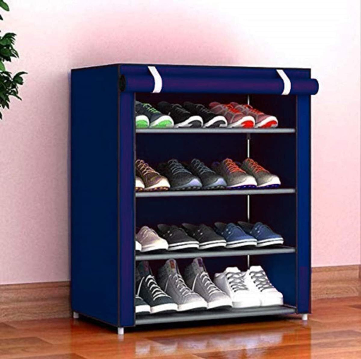 Image of Greeno 4 Layer Shoe Rack Stand for Home Portable Storage Organizer Plastic Shoe Stand