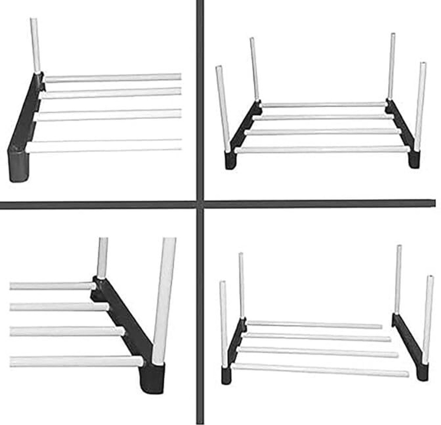 Image of Saklak 6 Layer Clothes Rack for Home, Portable Multi-Layer Garment Rack PVC Collapsible Wardrobe