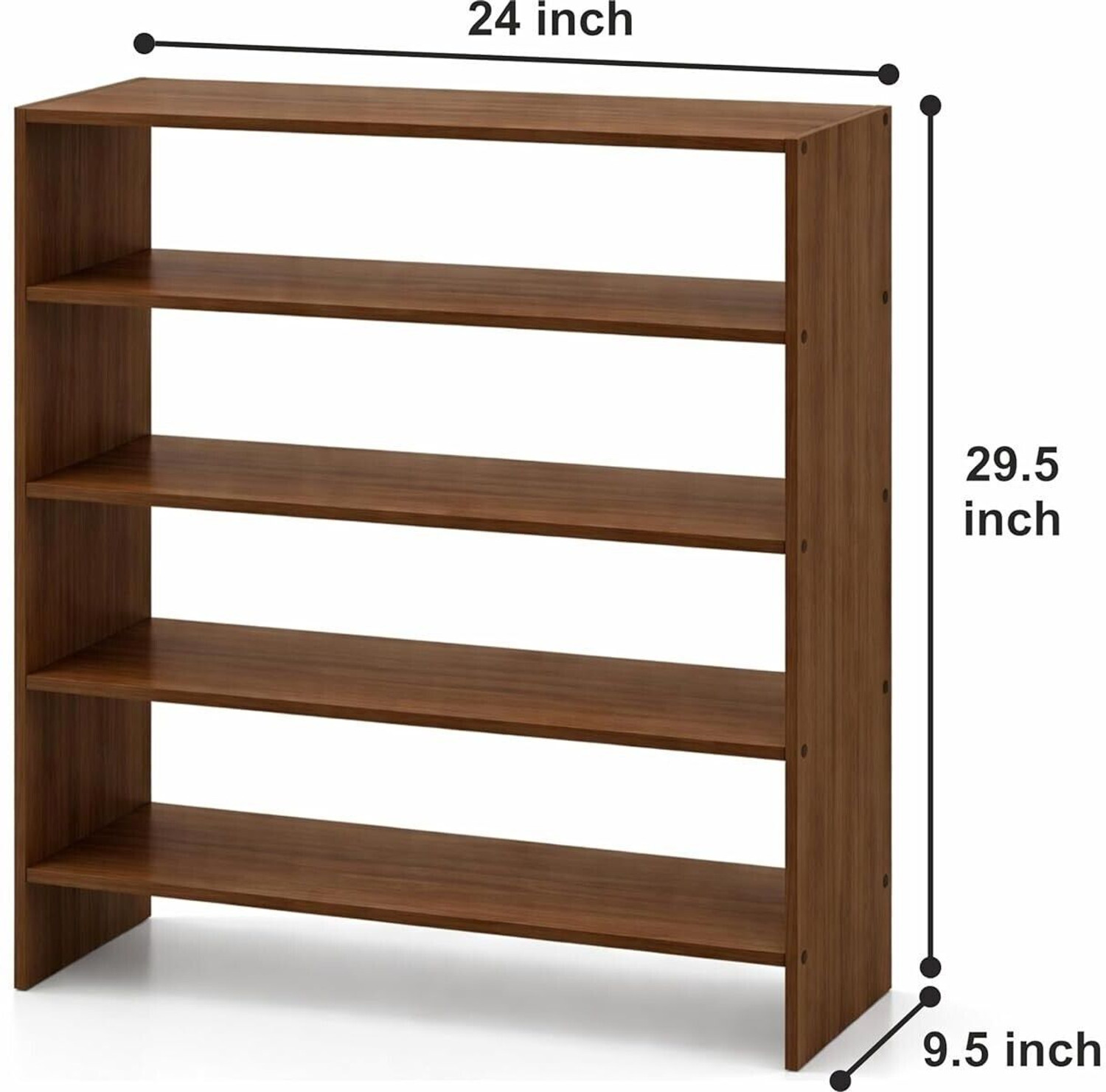 Image of Flipkart Perfect Homes 5 Tier Shoe Rack for Home, Engineered Wood Shoe & Slipper Organizer Stand Engineered Wood Shoe Rack
