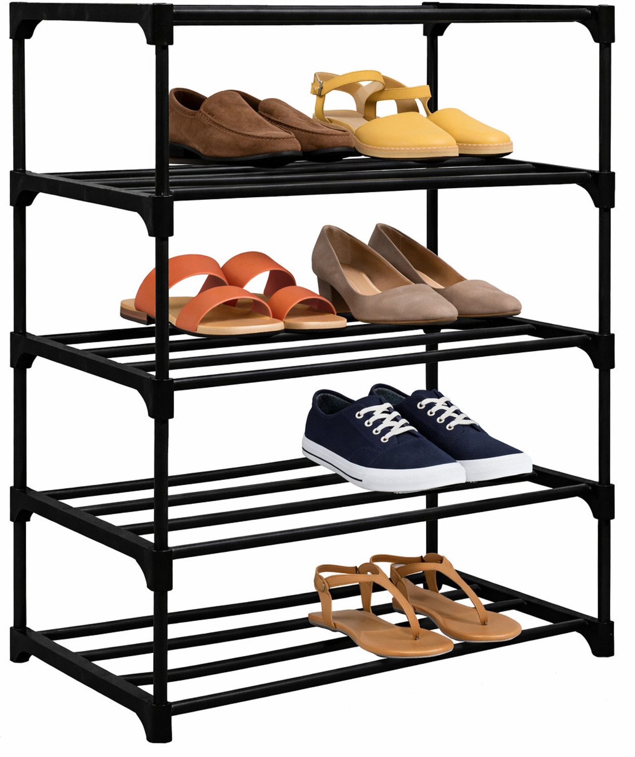 Image of Zyra 5 Tier Plastic Foldable Shoe Rack Multipurpose Storage Organizer Stand For Home Plastic Shoe Stand