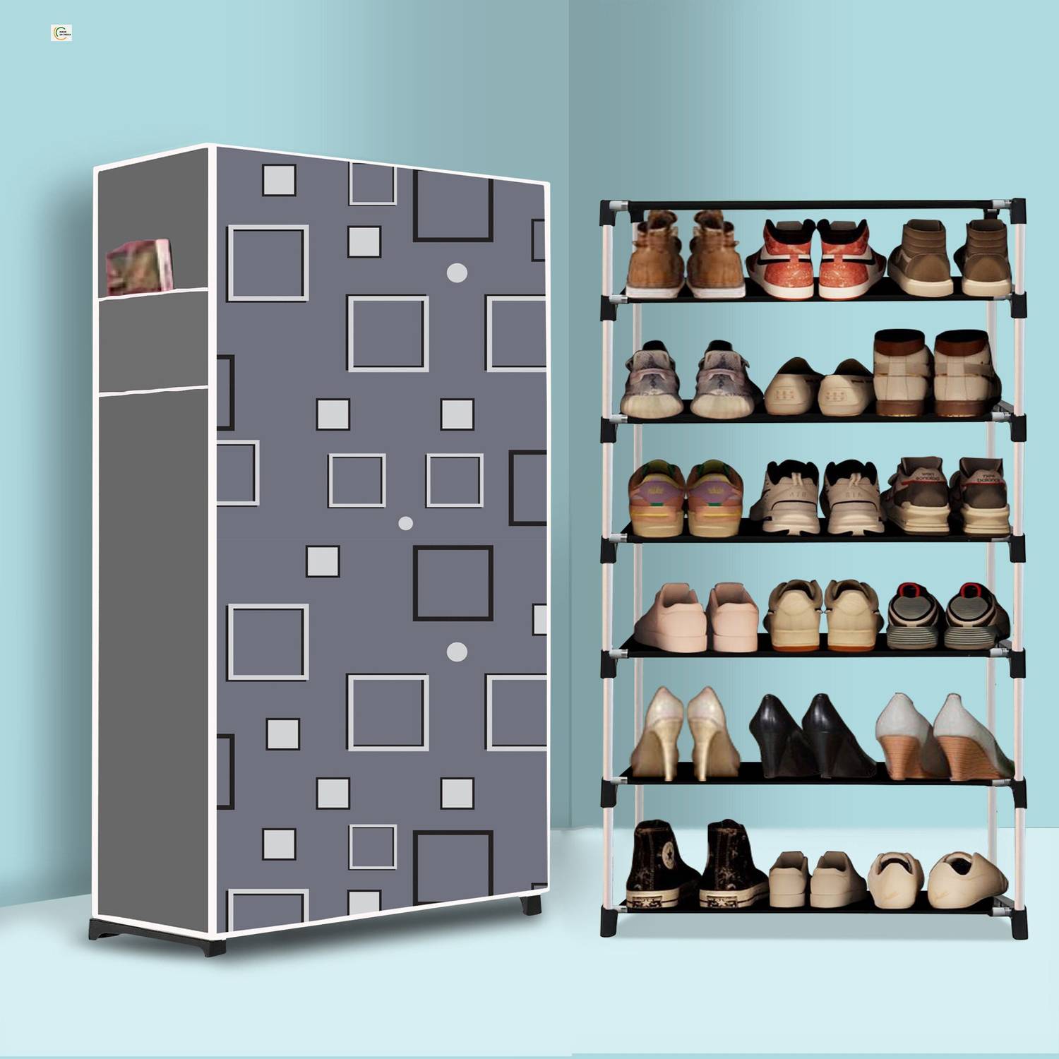 ashin 6 Tier Foldable Shoe Rack – Space Saver, Universal for Entry, Bedroom & Balcony Plastic Shoe Stand