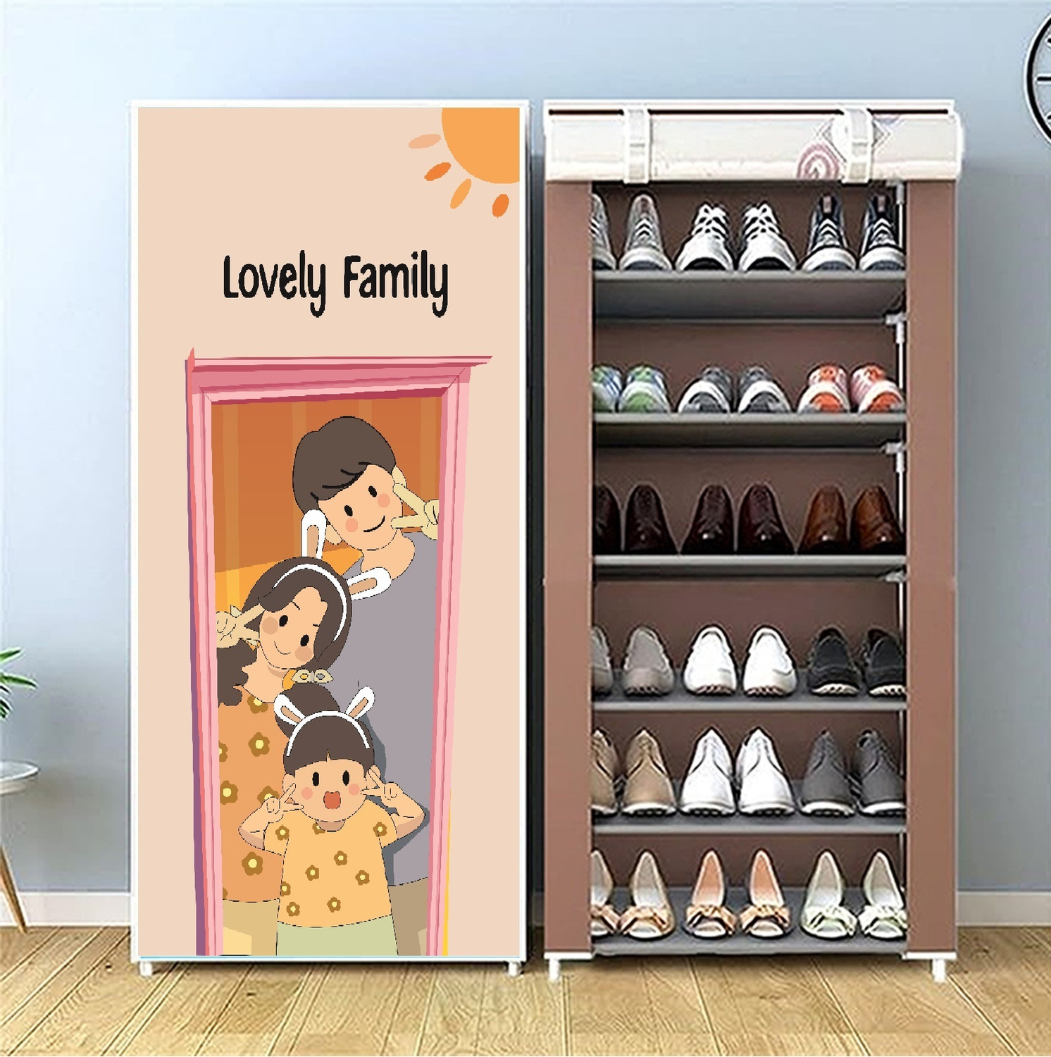 Image of FurniGully 6L Shoe Rack LovelyFamily Plastic Collapsible Shoe Stand