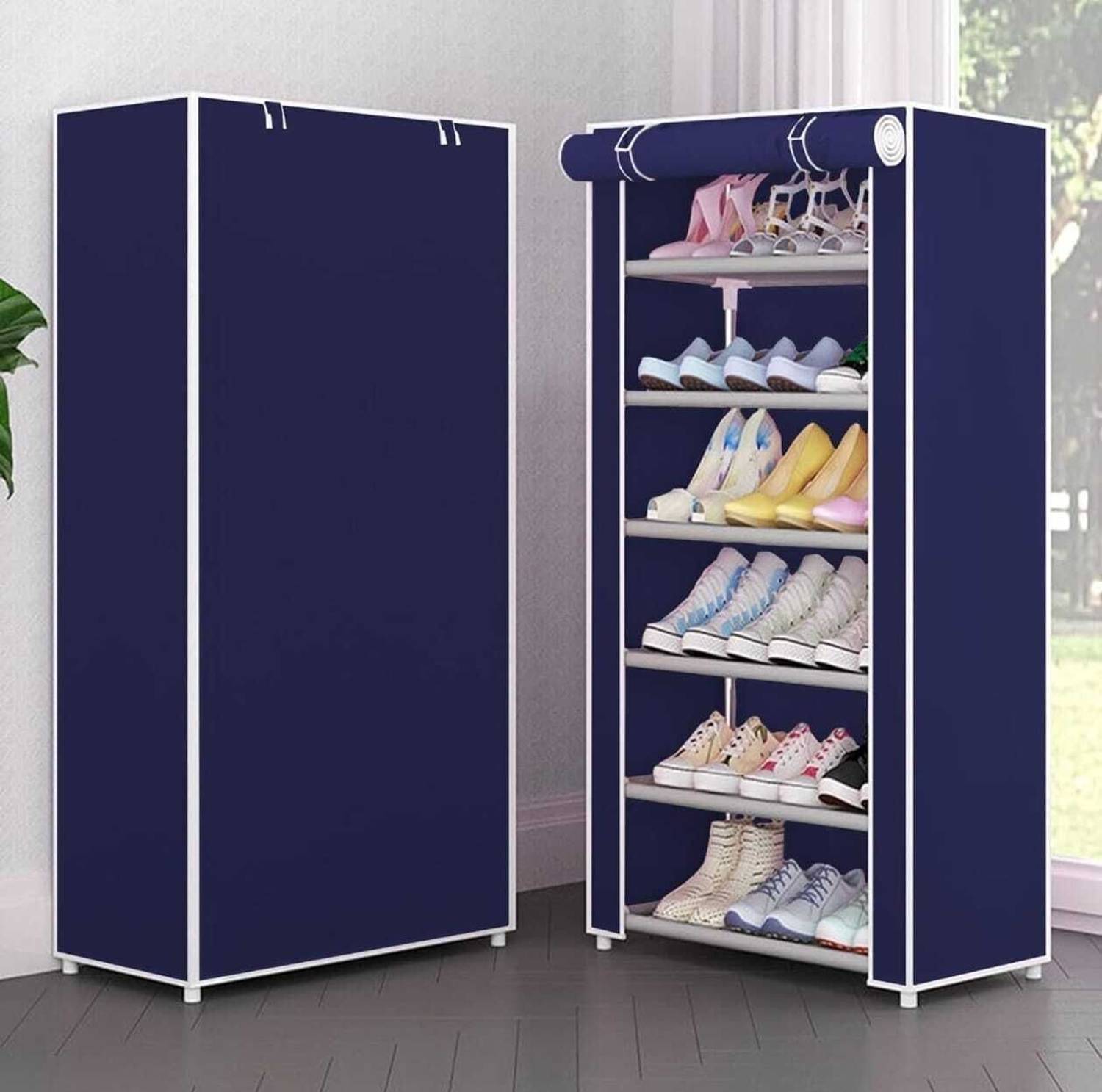 BALKI 18 Pair plastic Shoe Stand with matte look, stylish finish, side pocket Plastic Plastic Shoe Stand
