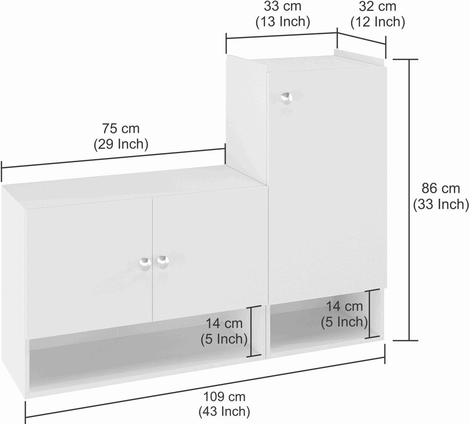 Image of FURNEASER Sinala Shoe Cabinet with Door, Footwear Stand, Engineered Wood Shoe Rack