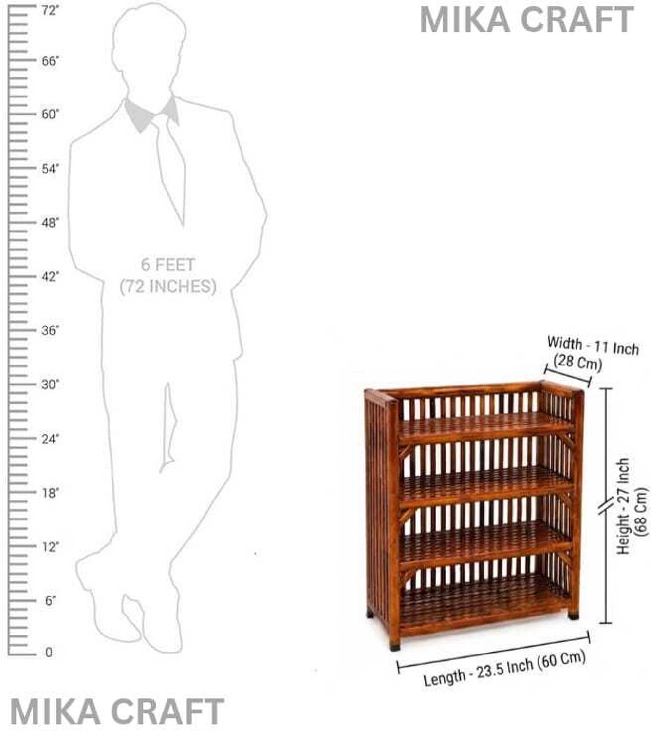 MIKA Bamboo 4 Shelf Multipurpose Rack - Image 4