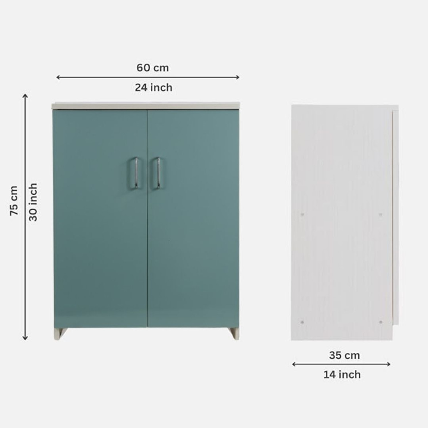 Image of SPECIALITY PANELS 2 Door Mirror Glossy triple layered UV 4 Shelf Altar, Ritual, Puja Cabinet Engineered Wood Home Temple